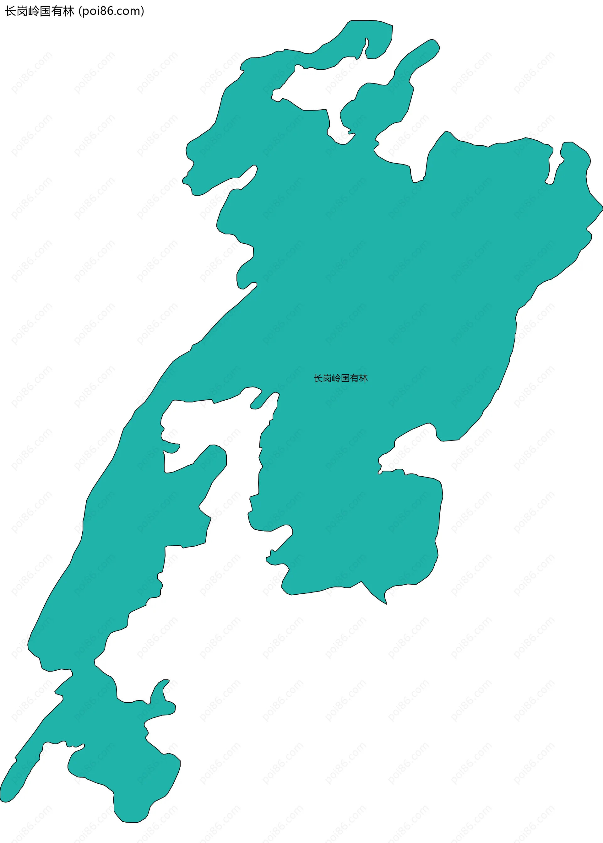 长岗岭国有林边界地图