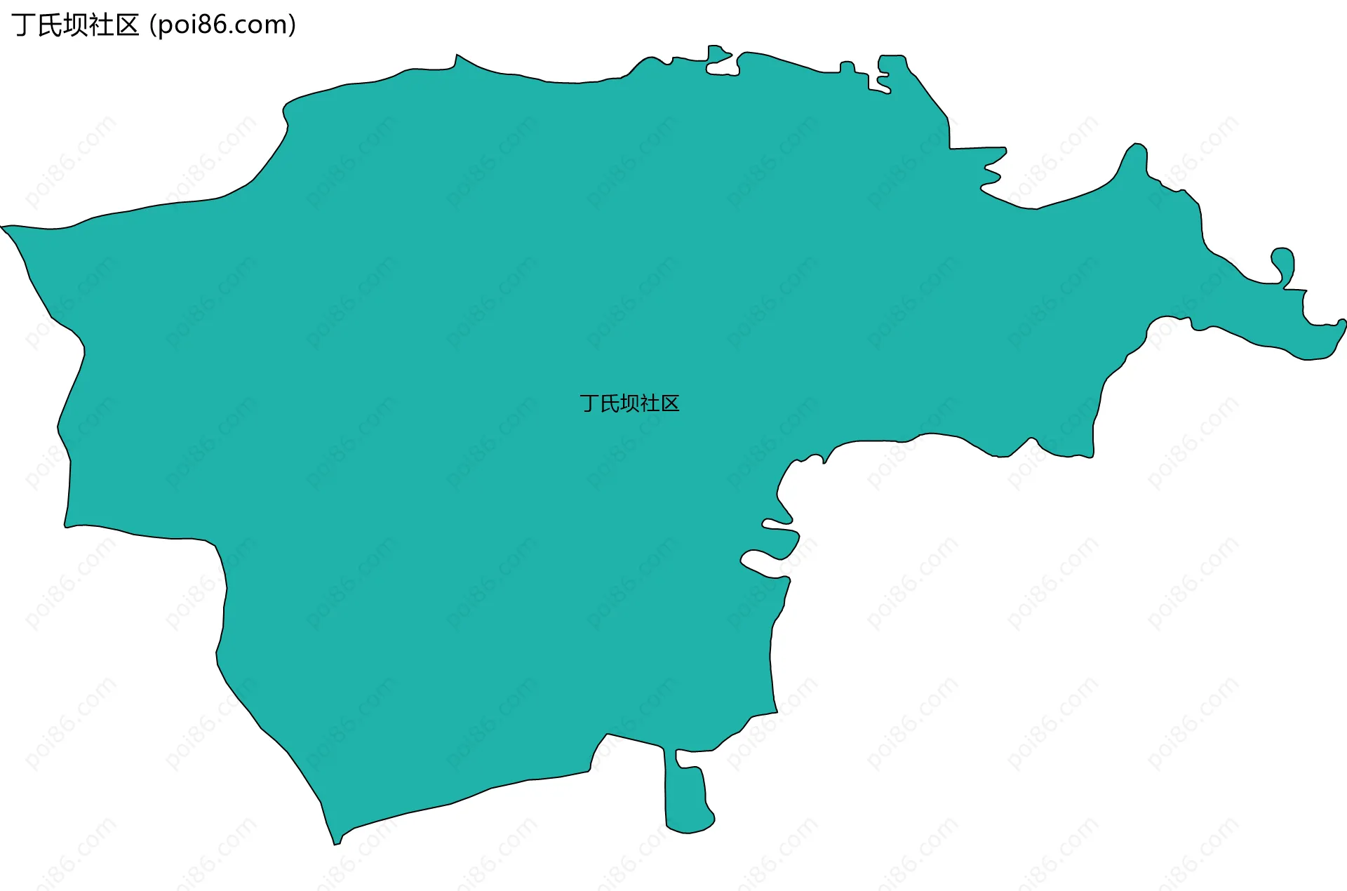 丁氏坝社区边界地图