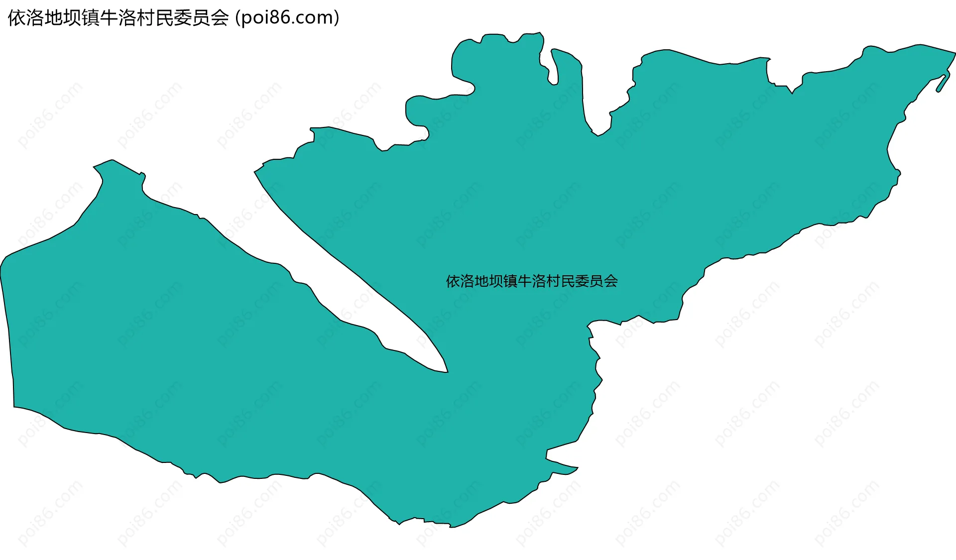 依洛地坝镇牛洛村民委员会边界地图