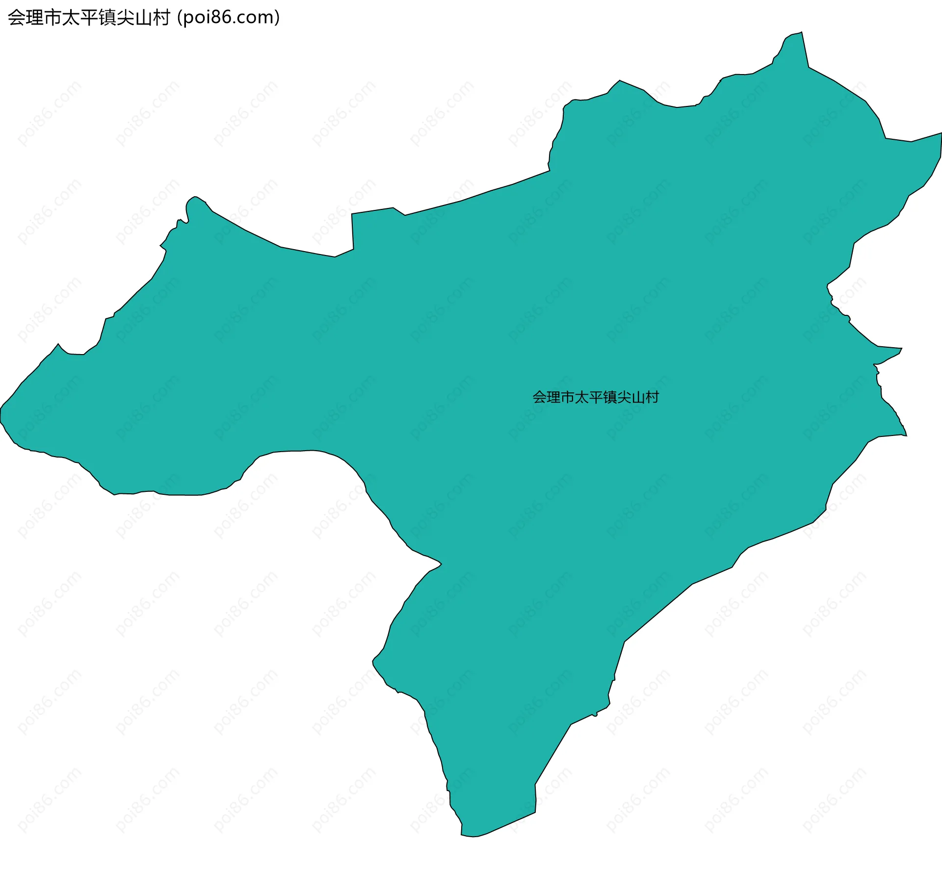 会理市太平镇尖山村边界地图
