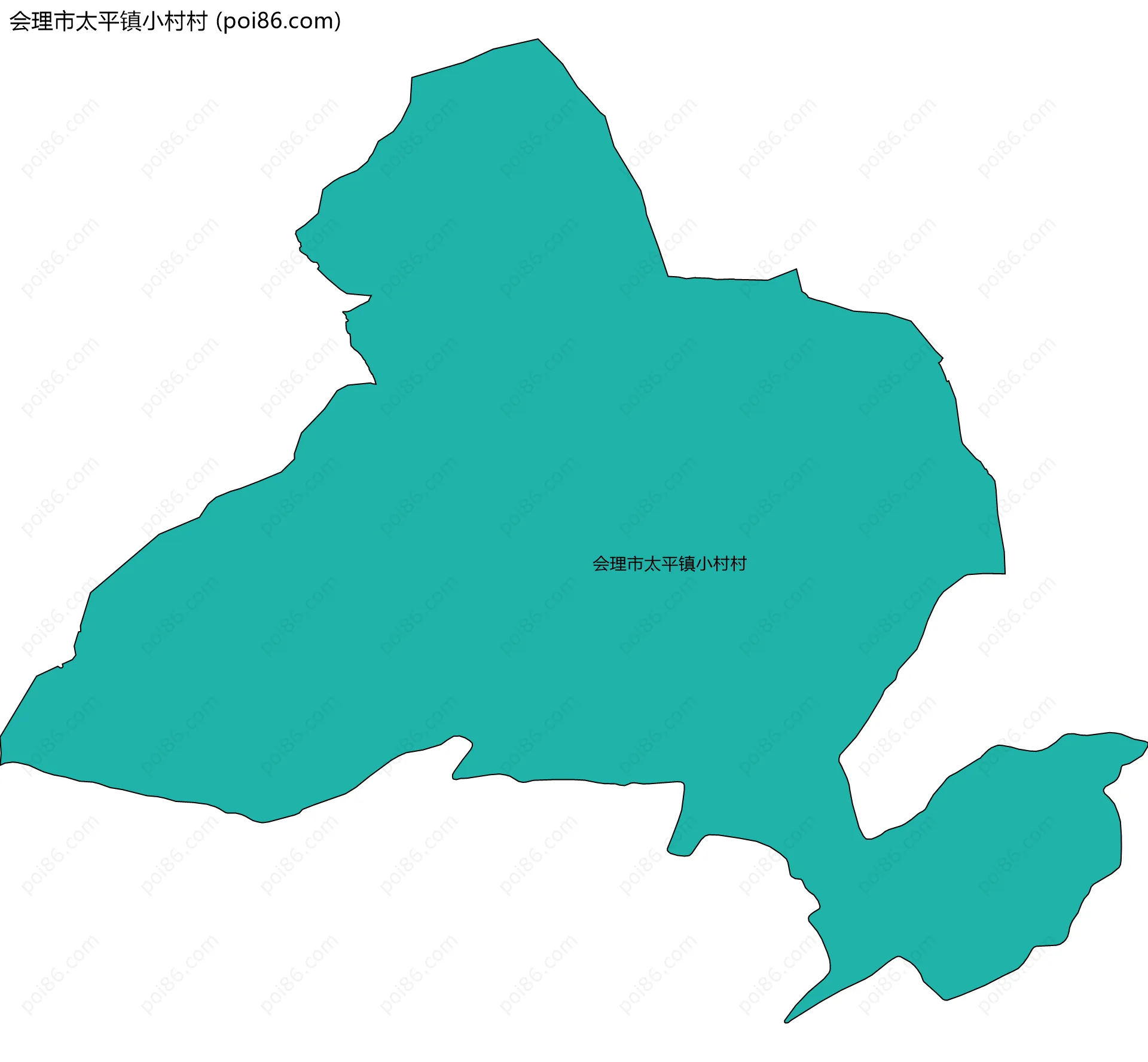 会理市太平镇小村村边界地图