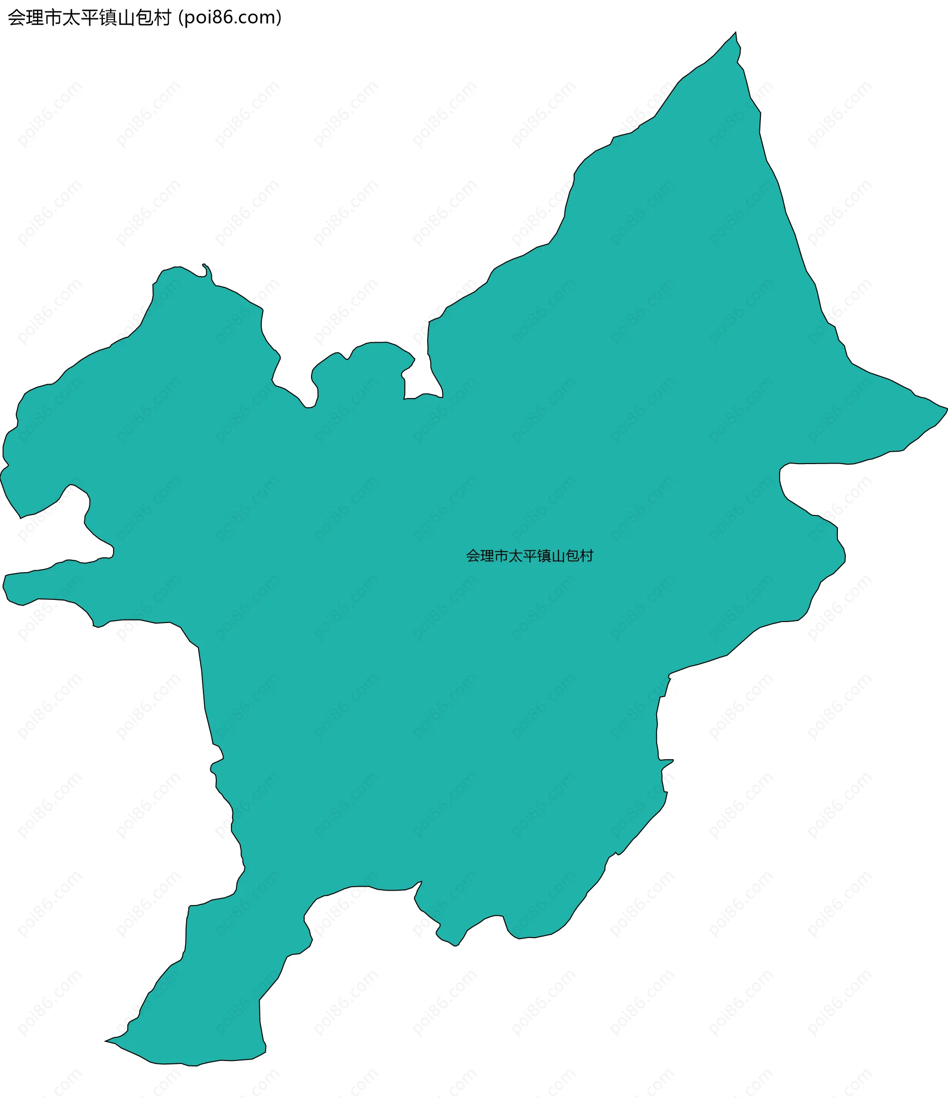 会理市太平镇山包村边界地图