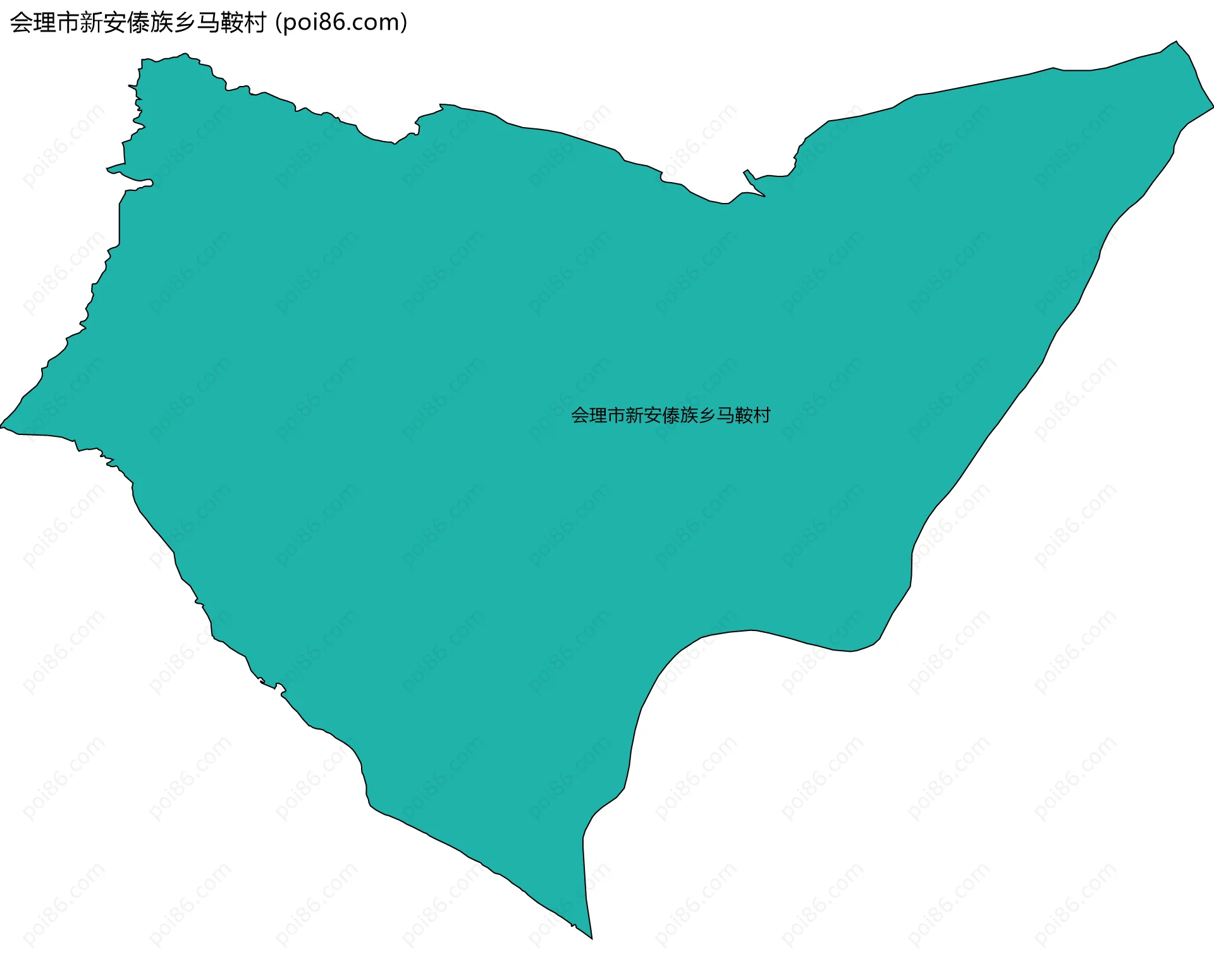 会理市新安傣族乡马鞍村边界地图