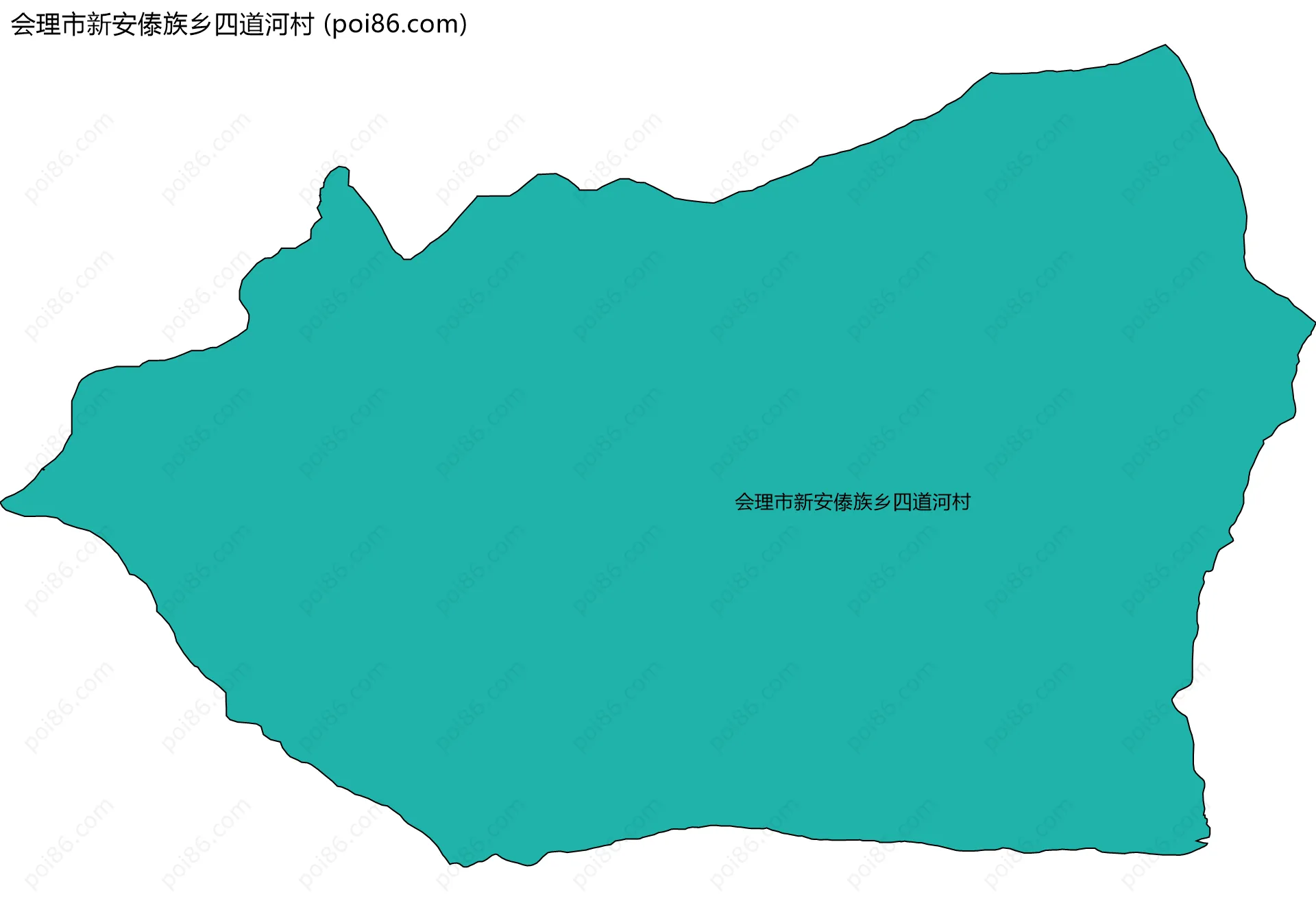 会理市新安傣族乡四道河村边界地图