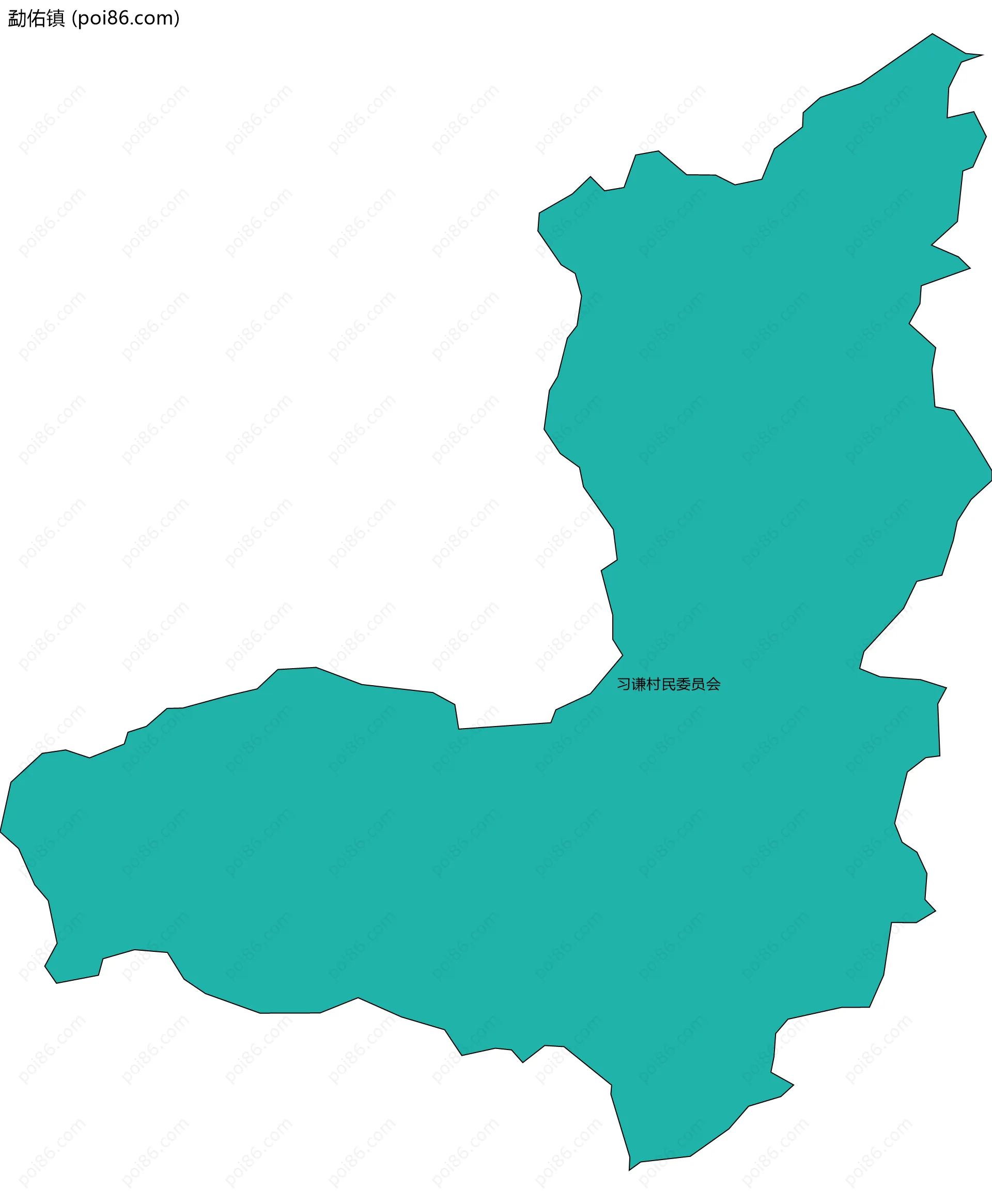 勐佑镇边界地图(五级行政区划)