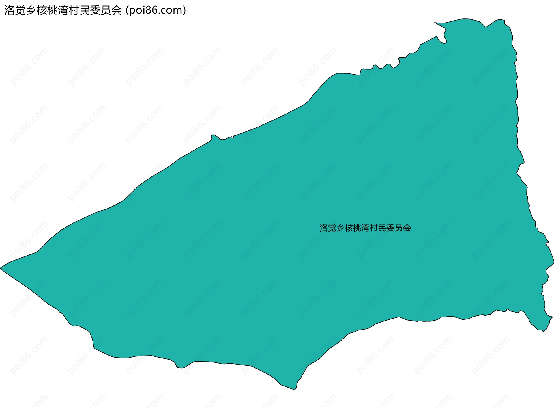 洛觉乡核桃湾村民委员会边界地图