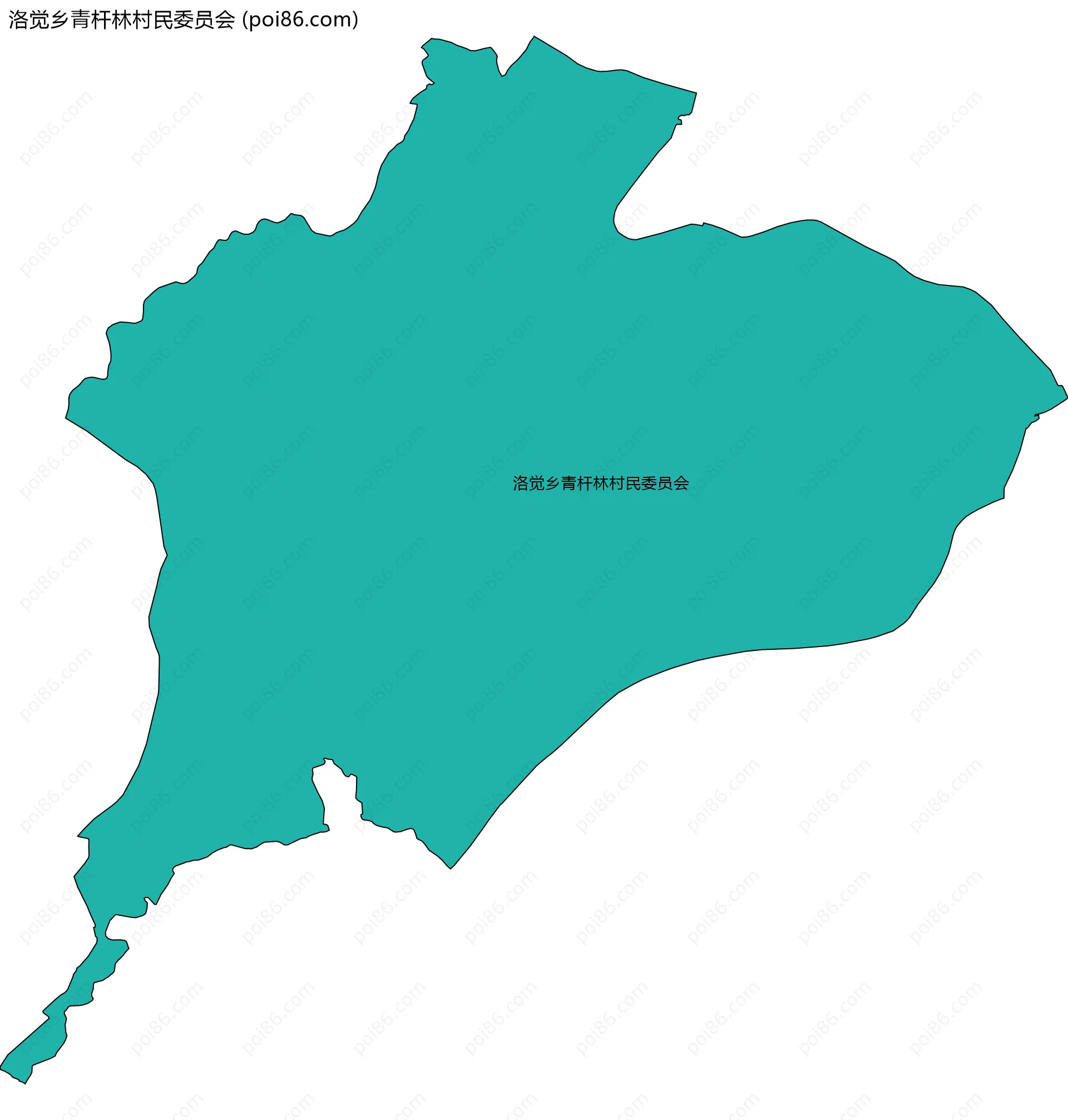 洛觉乡青杆林村民委员会边界地图