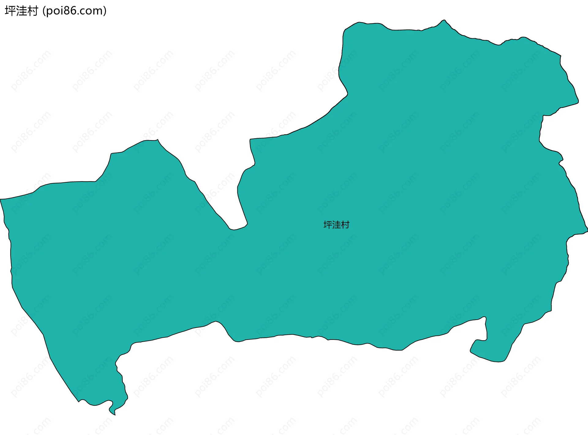 坪洼村边界地图