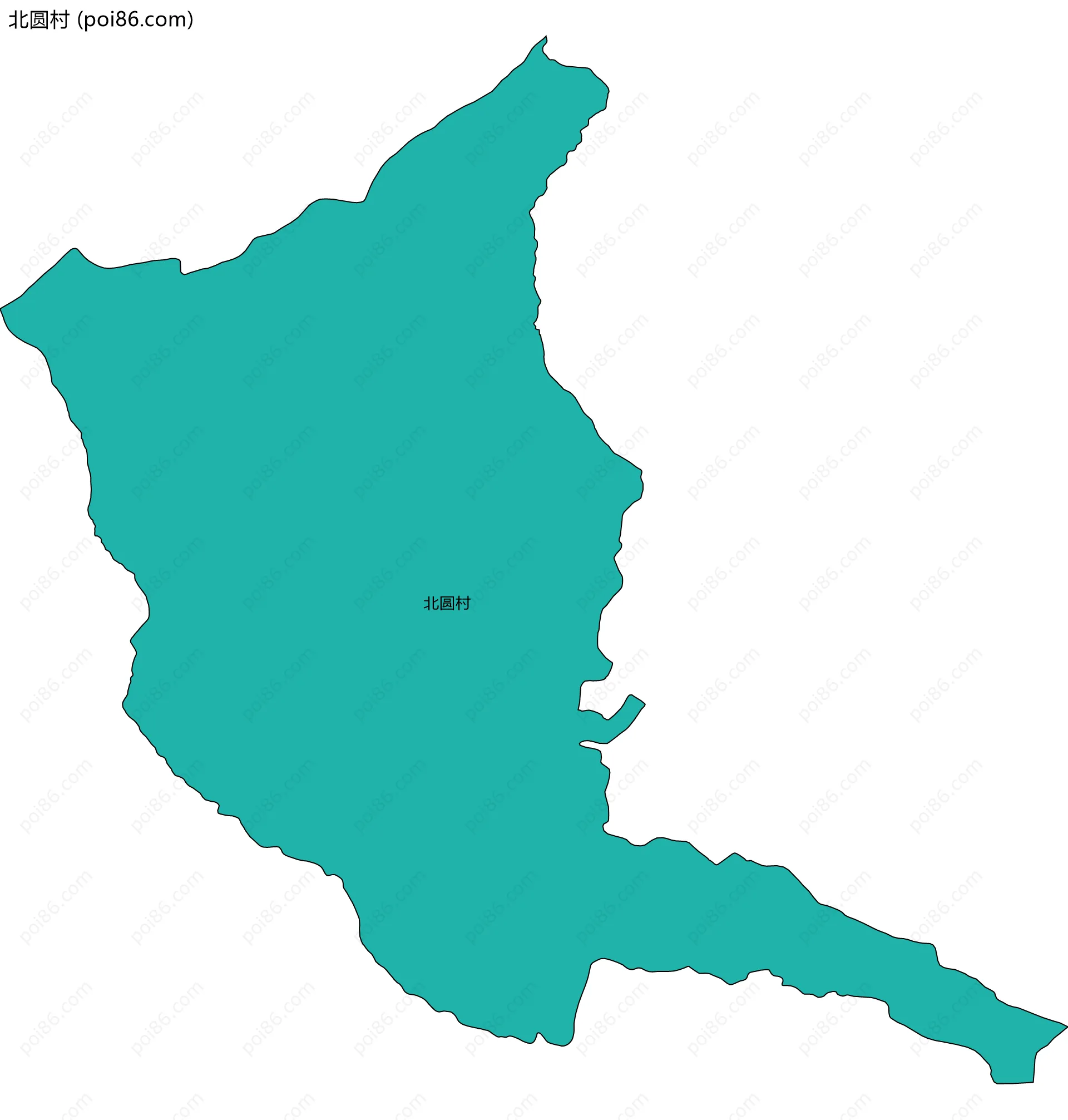 北圆村边界地图