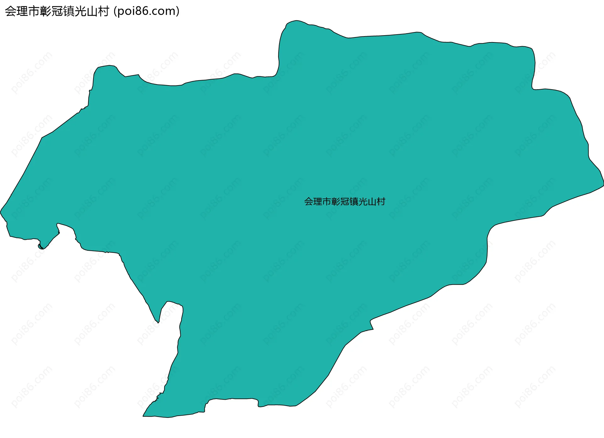 会理市彰冠镇光山村边界地图