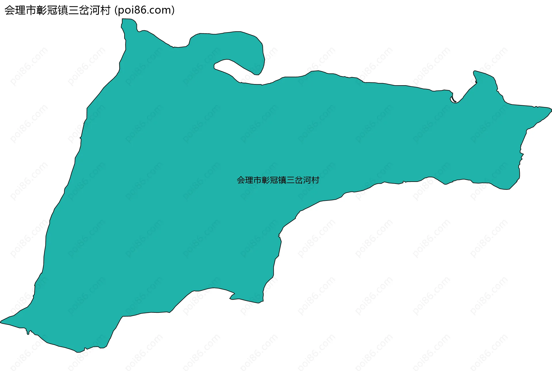 会理市彰冠镇三岔河村边界地图