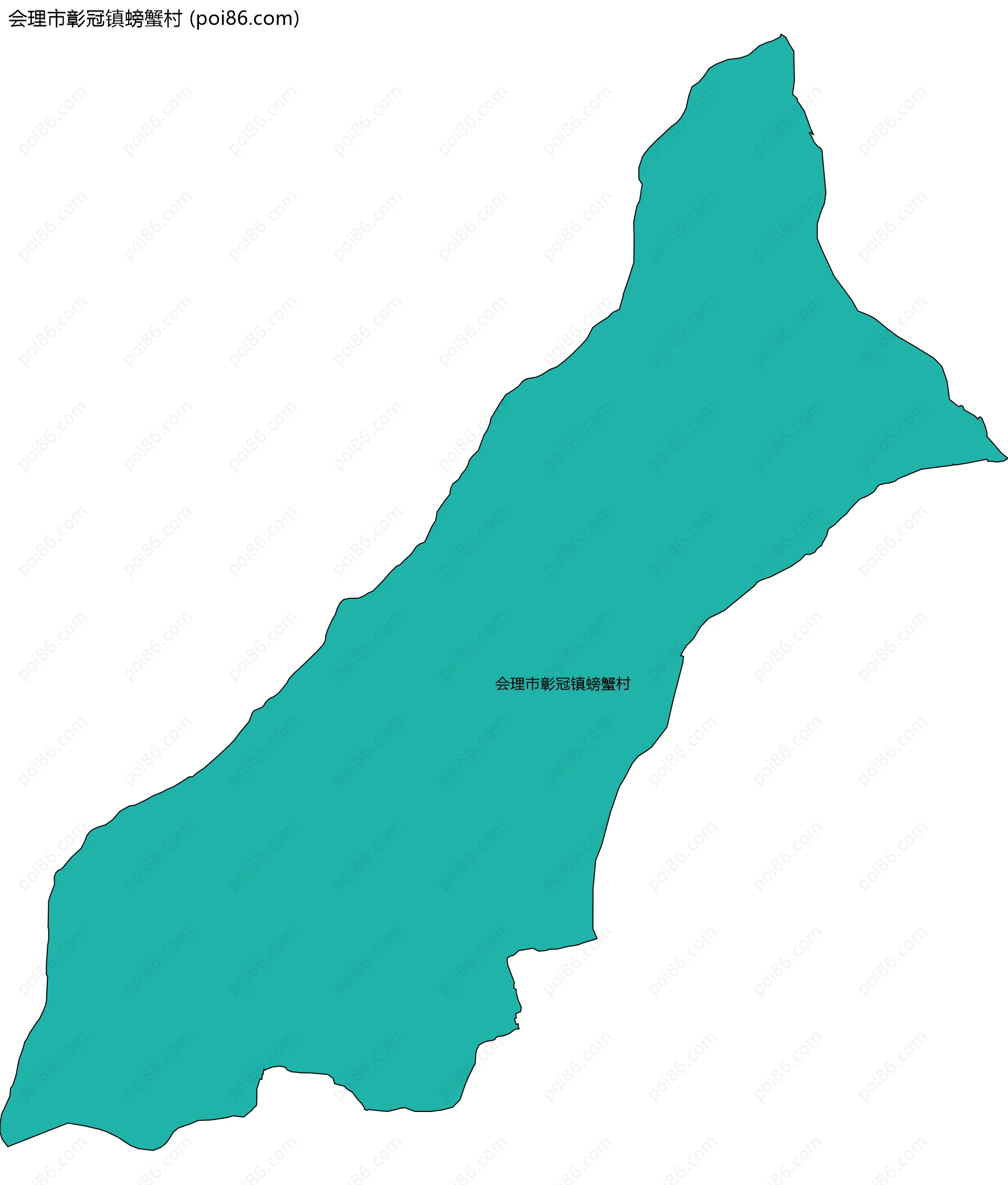 会理市彰冠镇螃蟹村边界地图