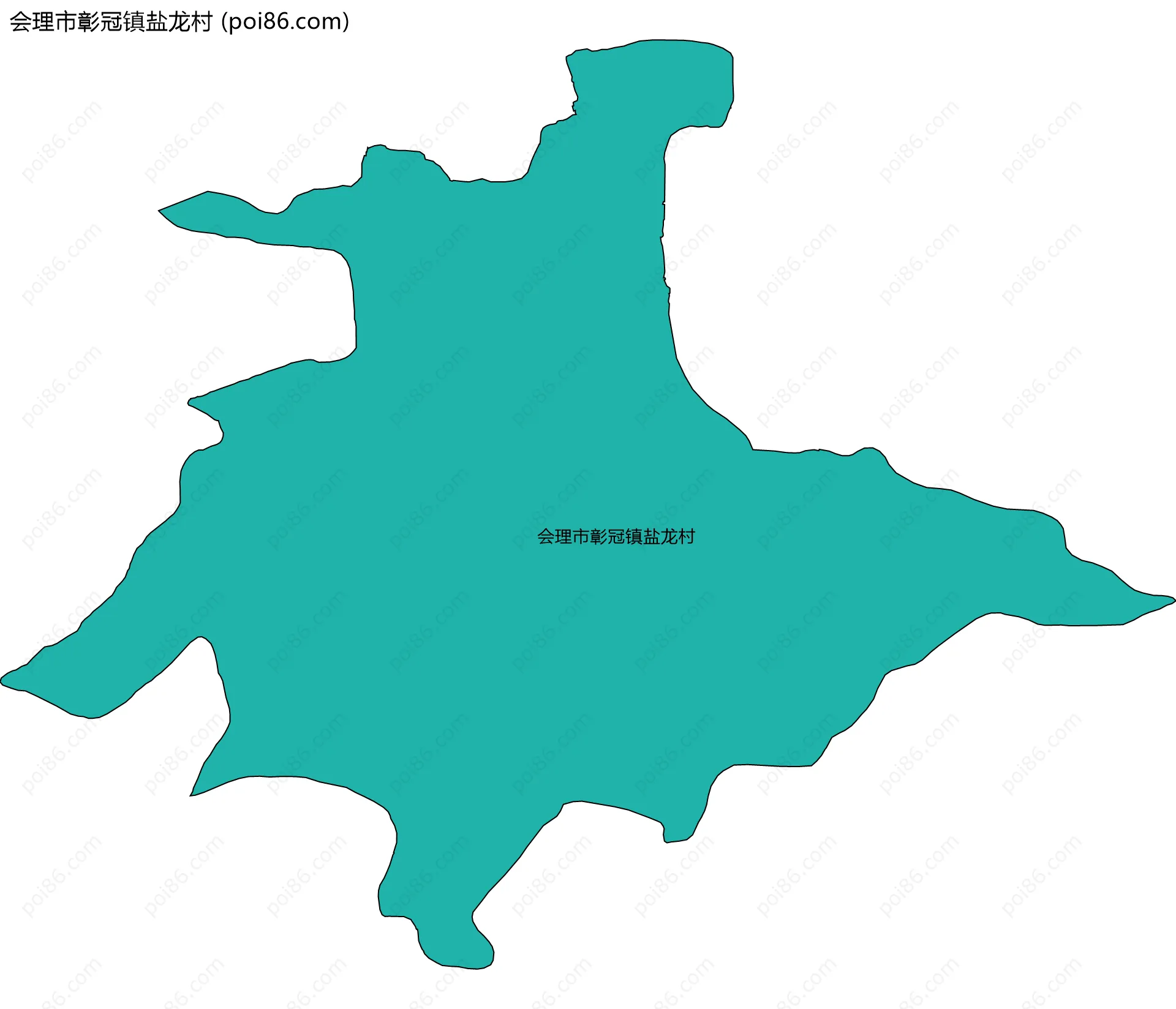 会理市彰冠镇盐龙村边界地图