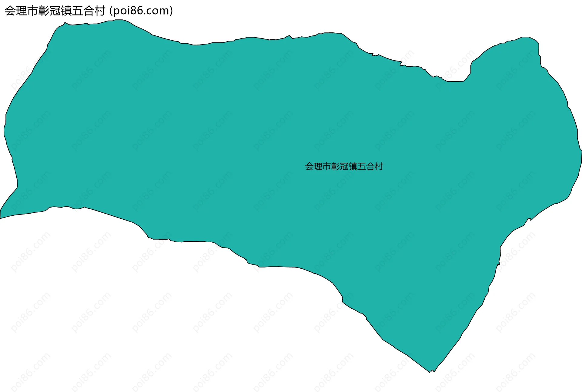 会理市彰冠镇五合村边界地图