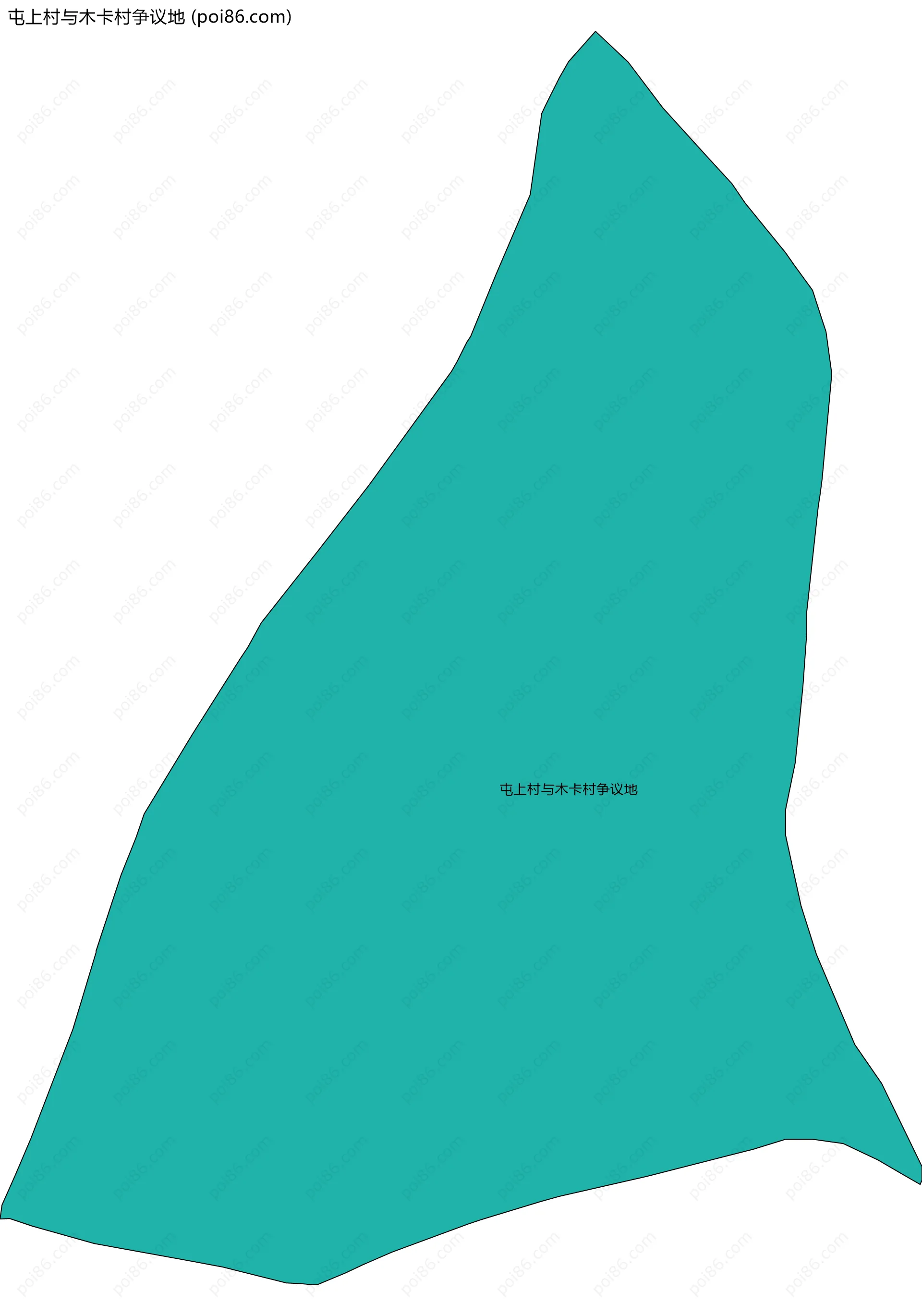 屯上村与木卡村争议地边界地图