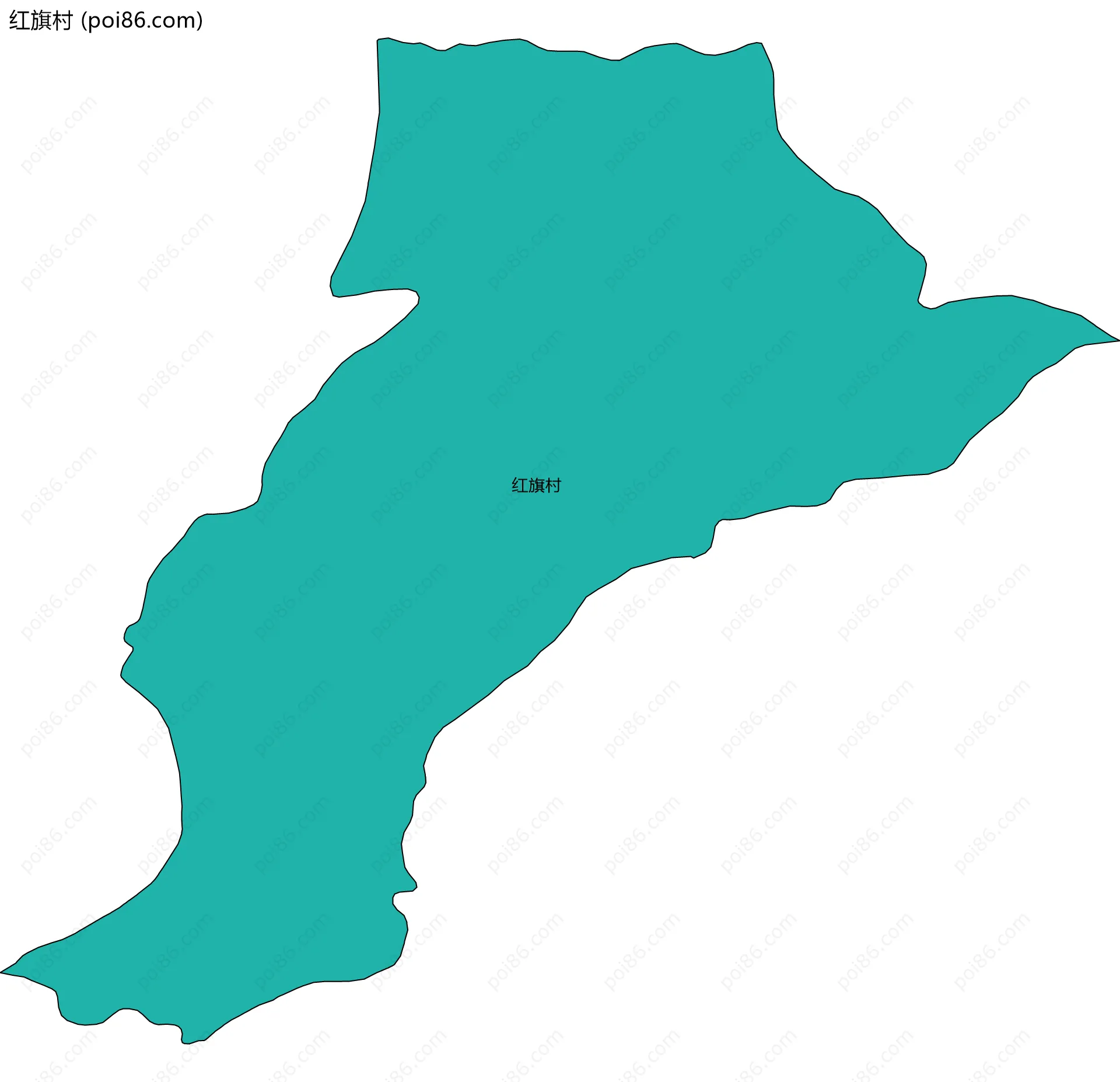 红旗村边界地图