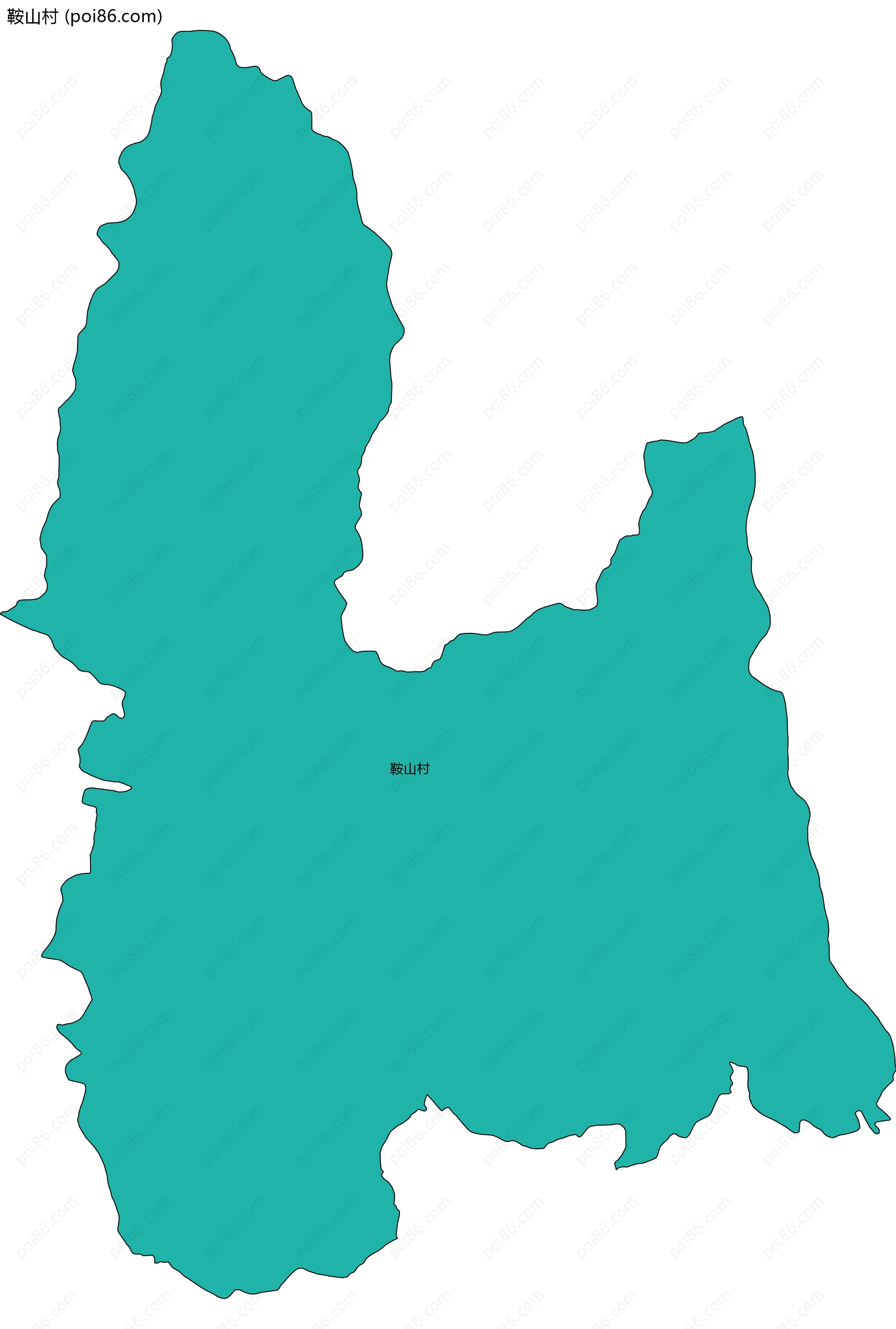 鞍山村边界地图