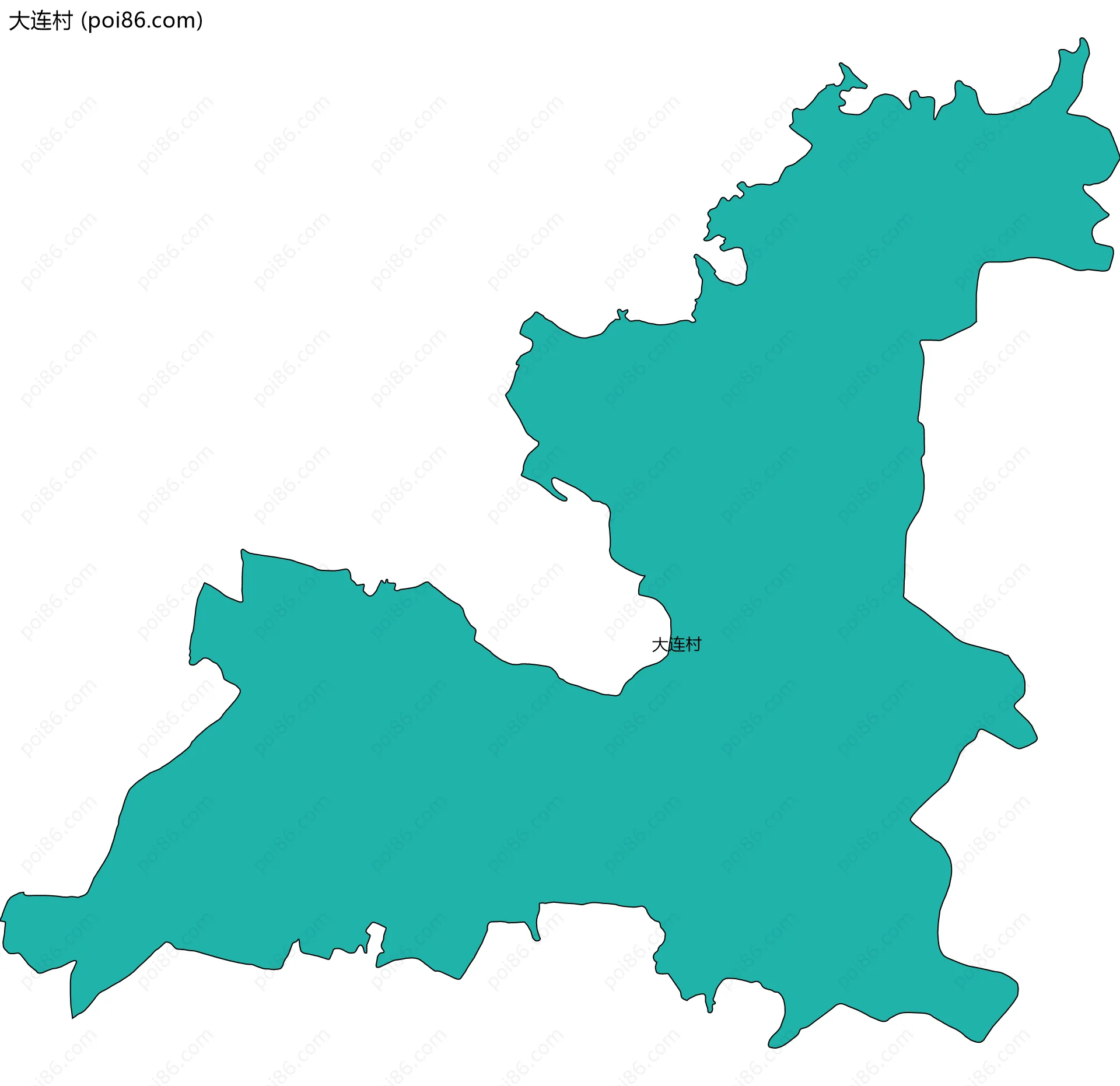 大连村边界地图