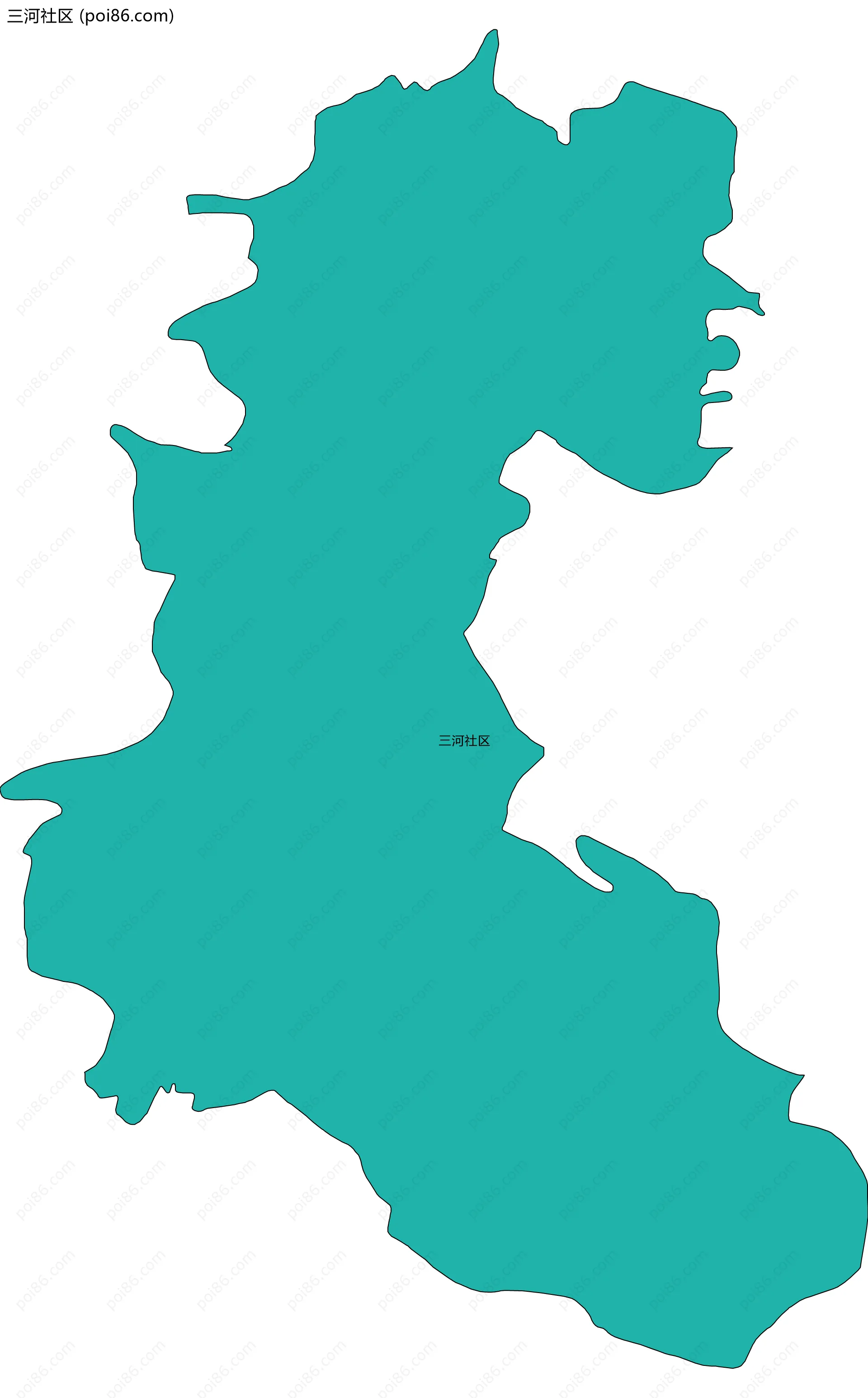 三河社区边界地图