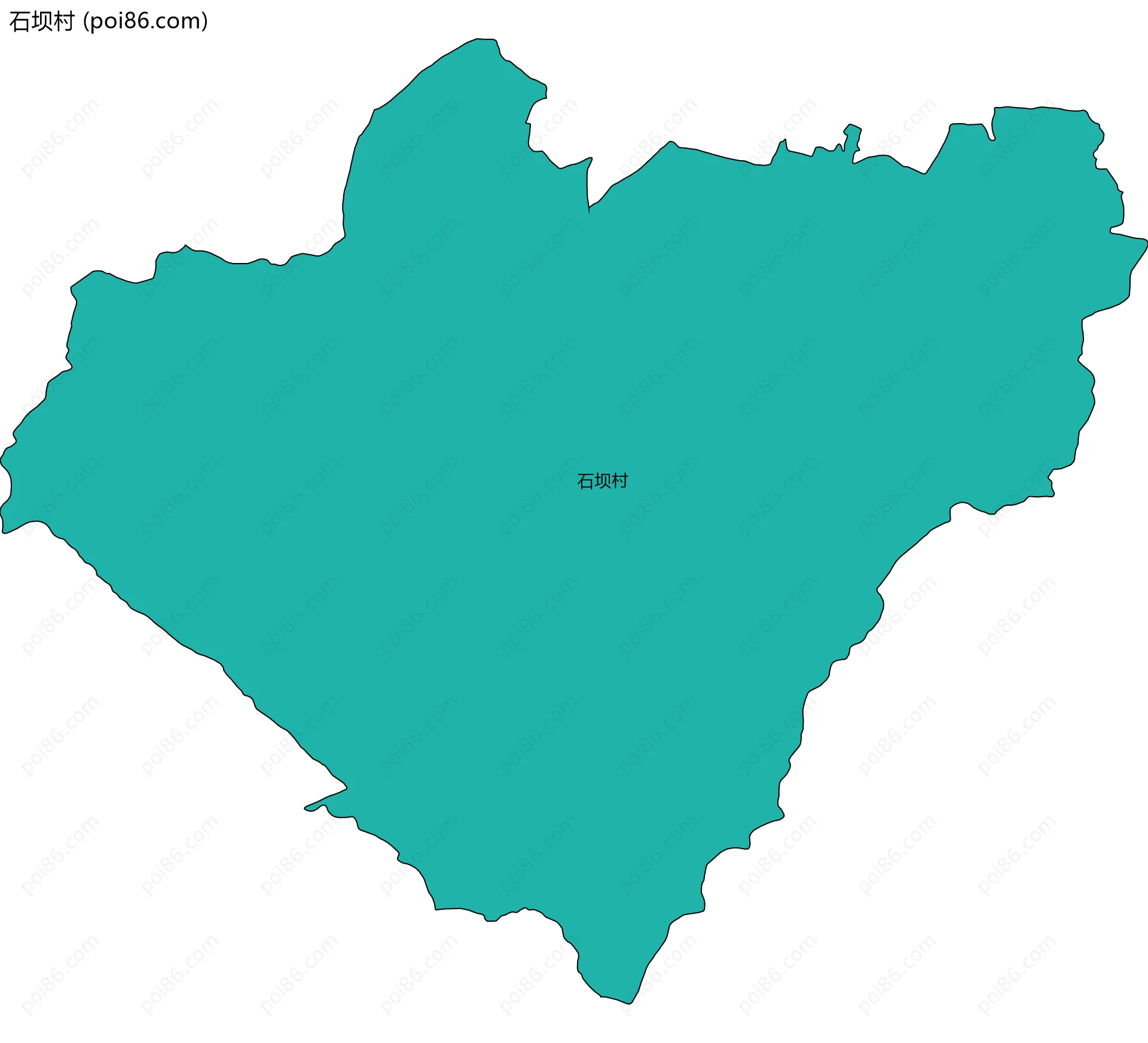 石坝村边界地图