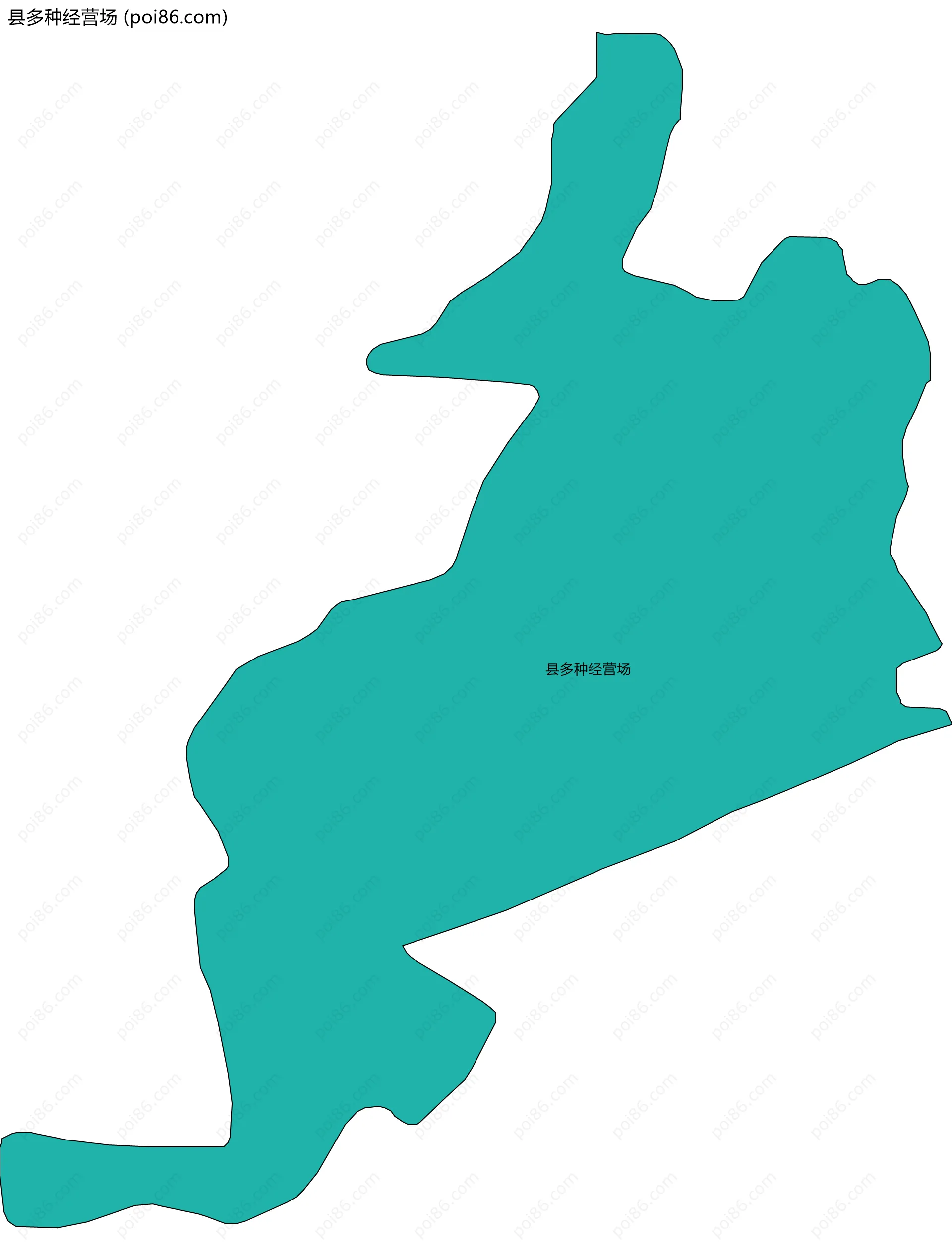 县多种经营场边界地图(五级行政区划)