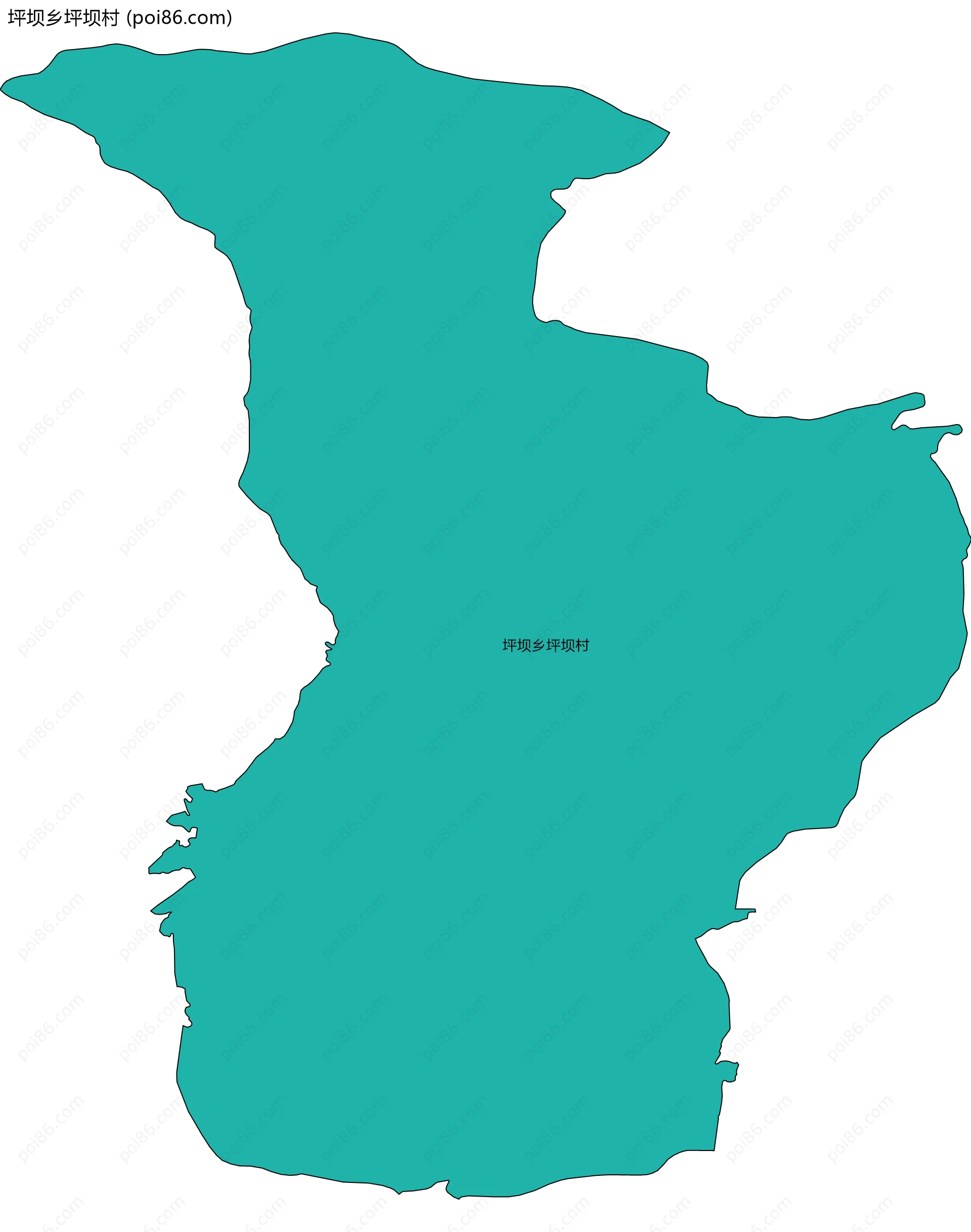 坪坝乡坪坝村边界地图