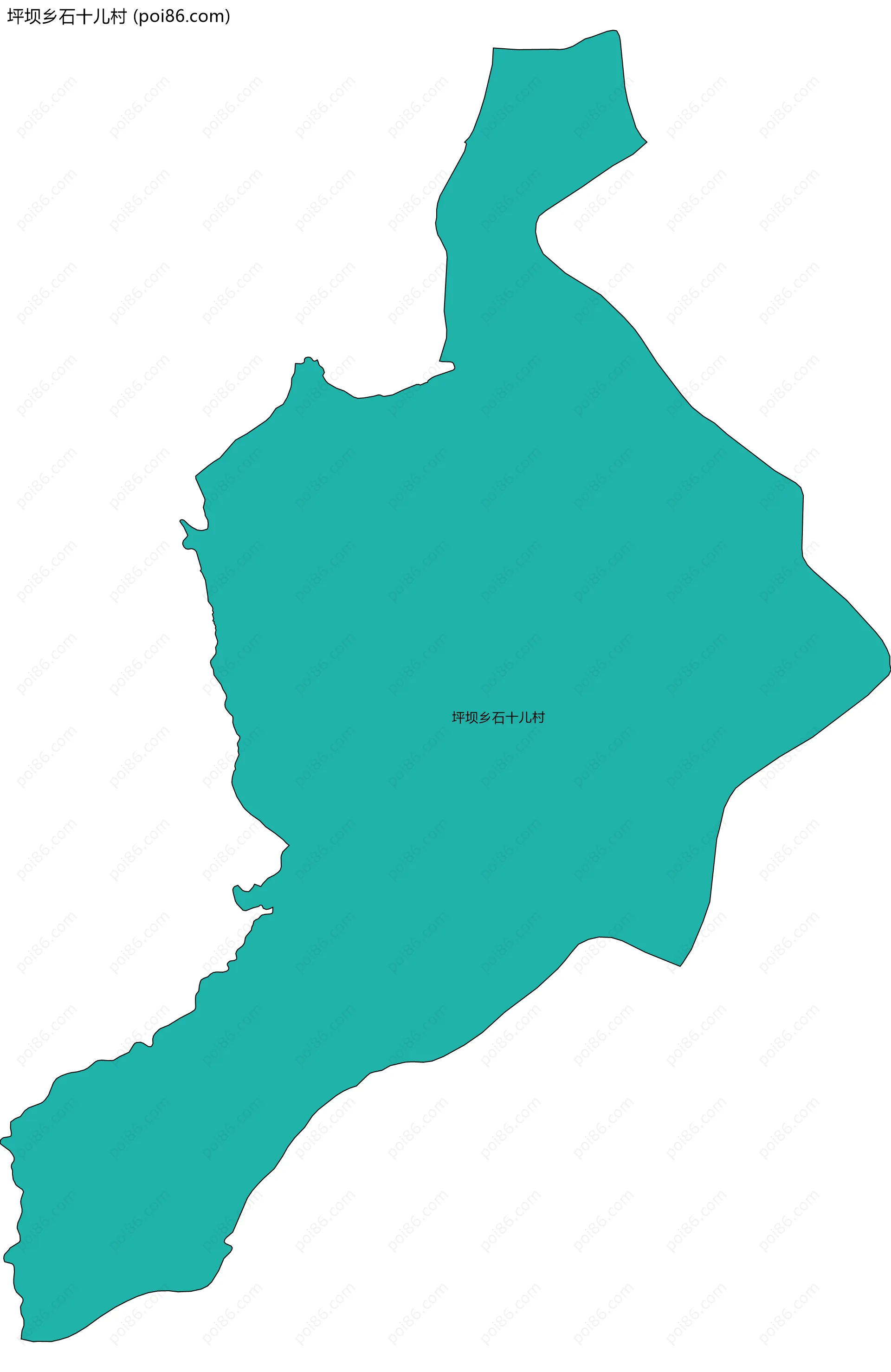 坪坝乡石十儿村边界地图