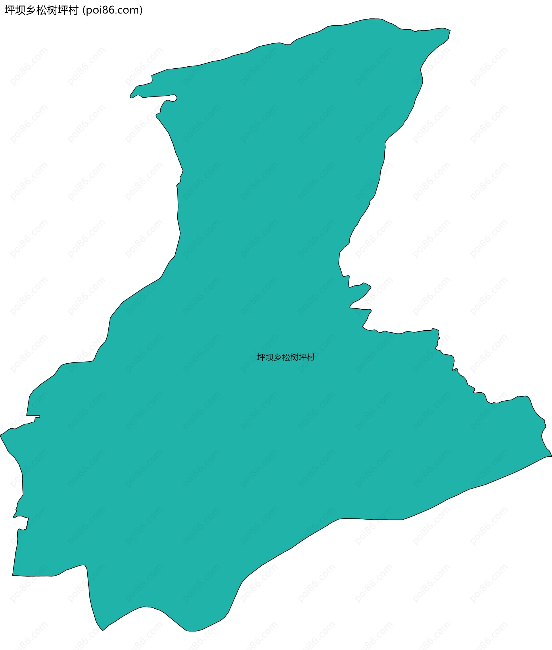 坪坝乡松树坪村边界地图