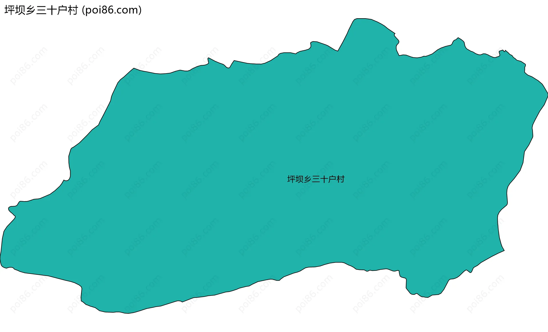 坪坝乡三十户村边界地图