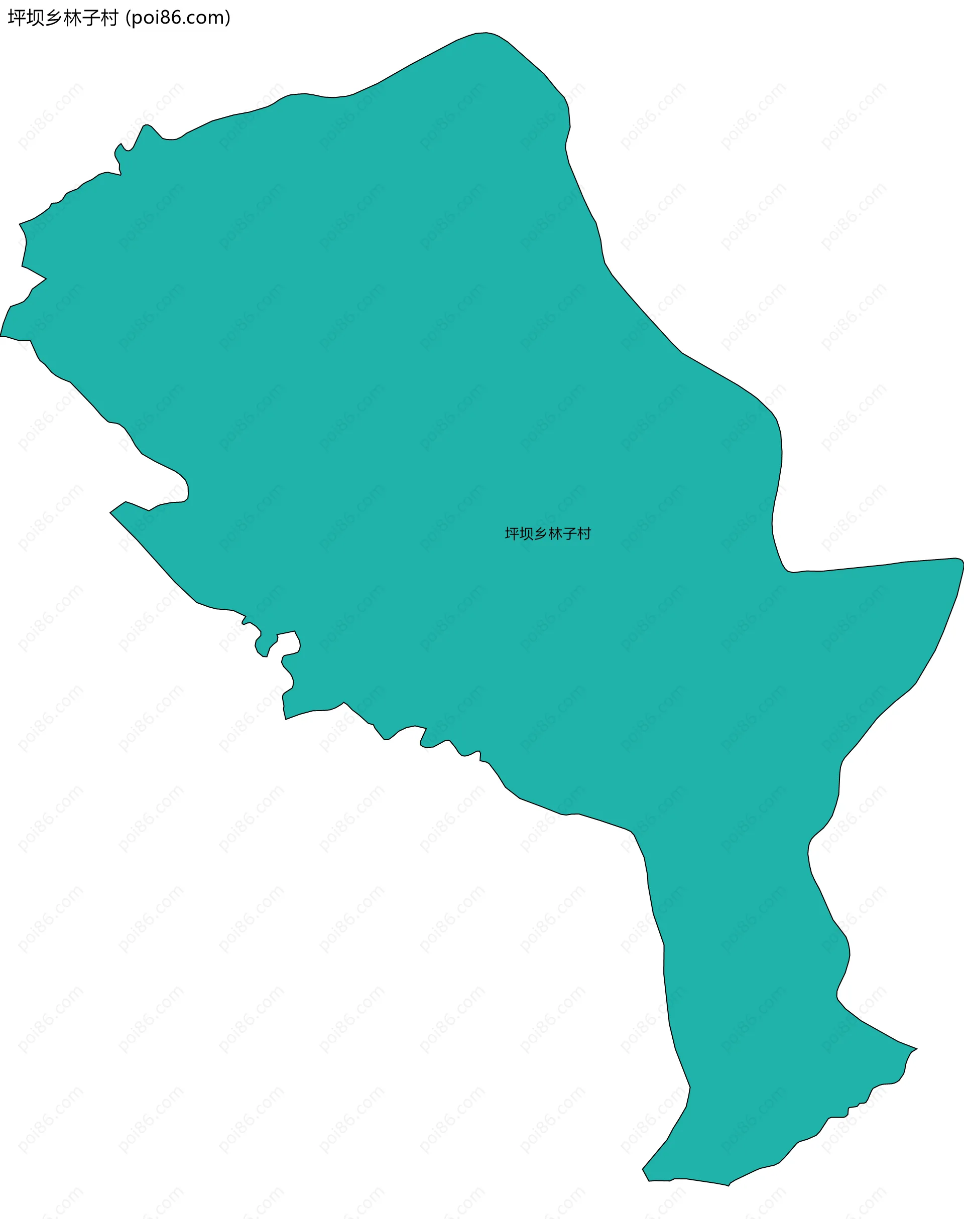 坪坝乡林子村边界地图