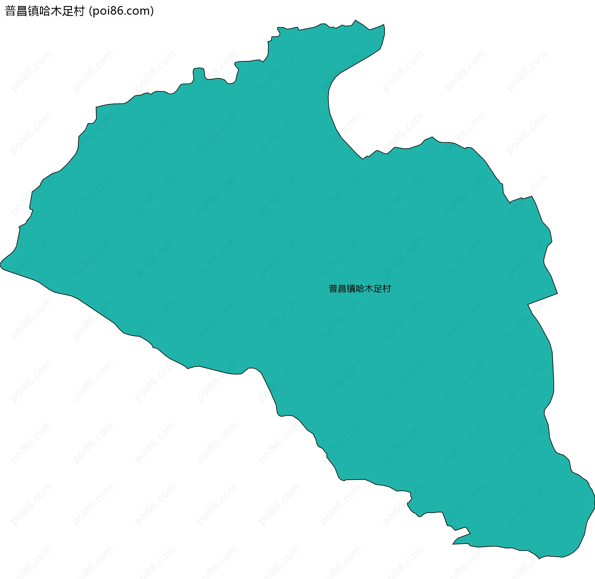 普昌镇哈木足村边界地图