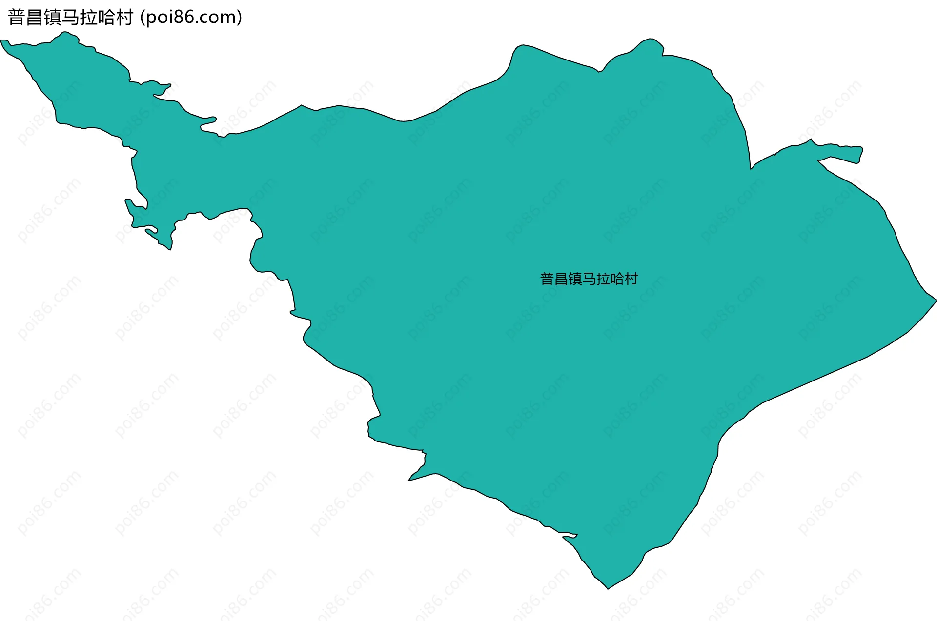 普昌镇马拉哈村边界地图