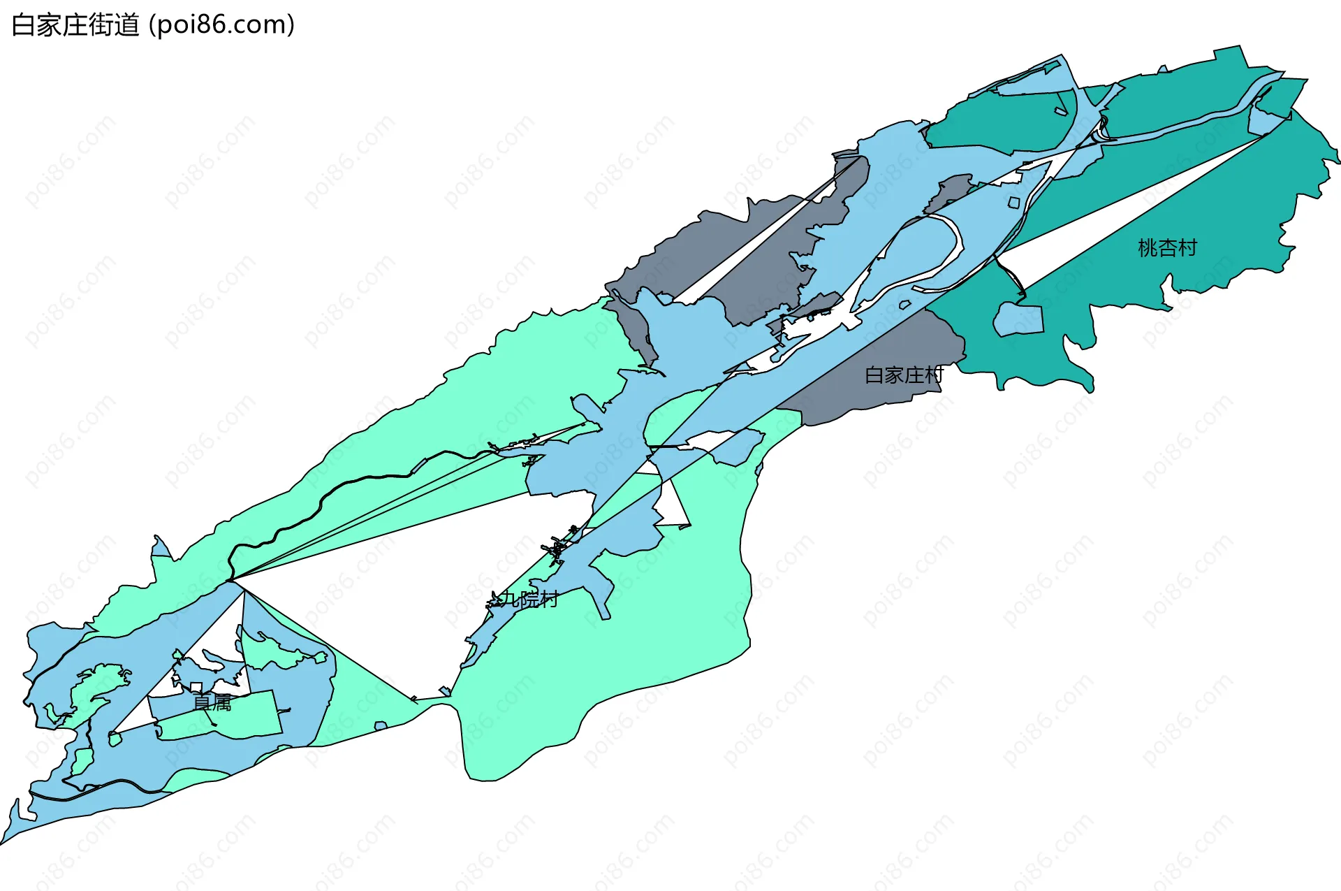 白家庄街道边界地图(五级行政区划)