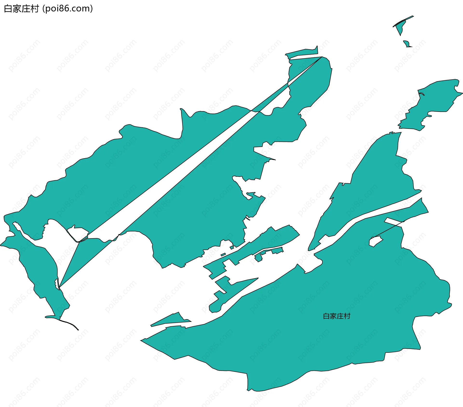 白家庄村边界地图