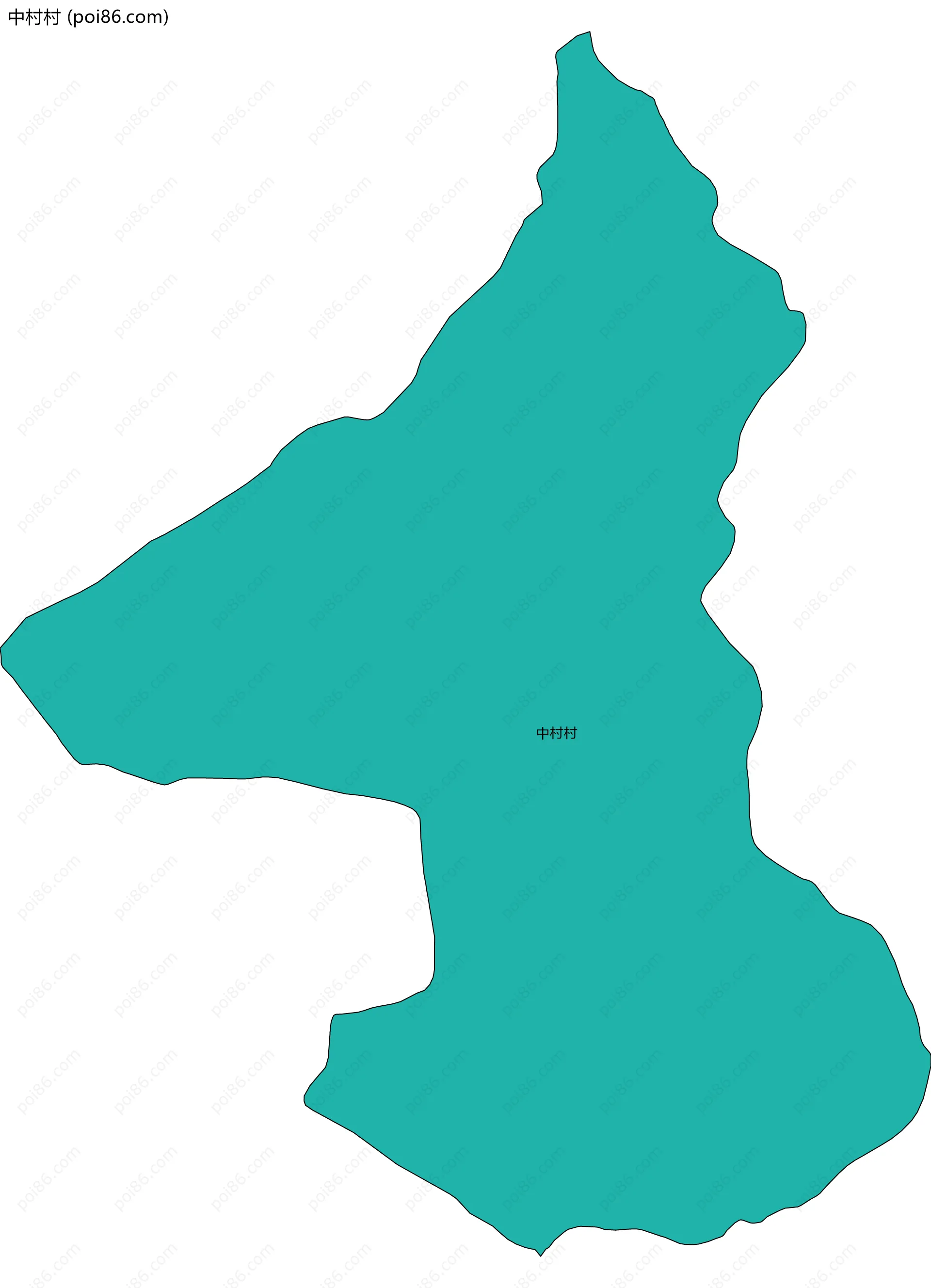 中村村边界地图