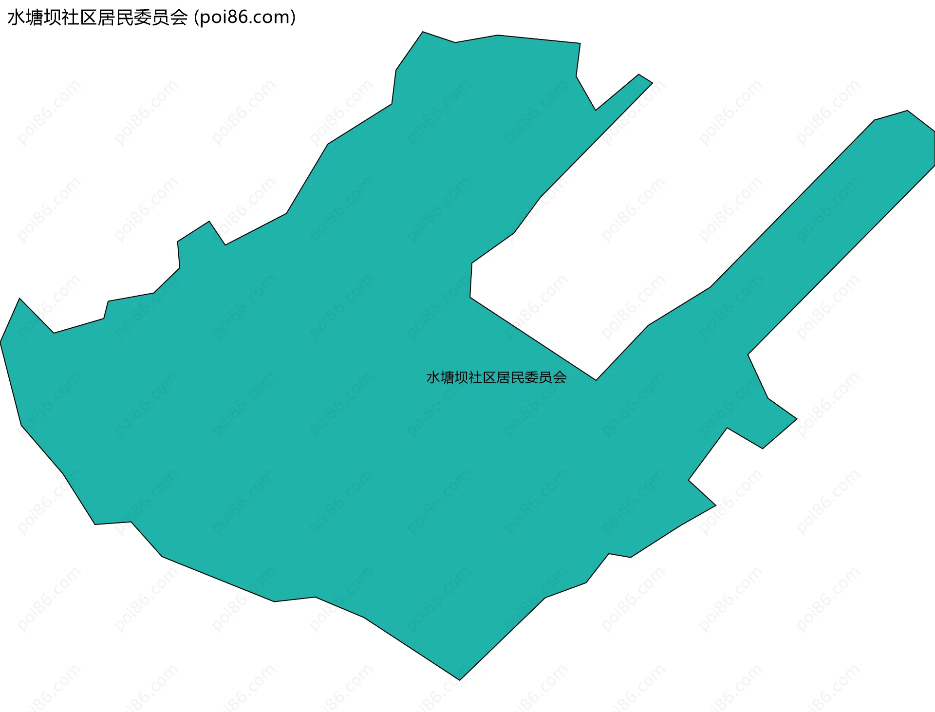 水塘坝社区居民委员会边界地图