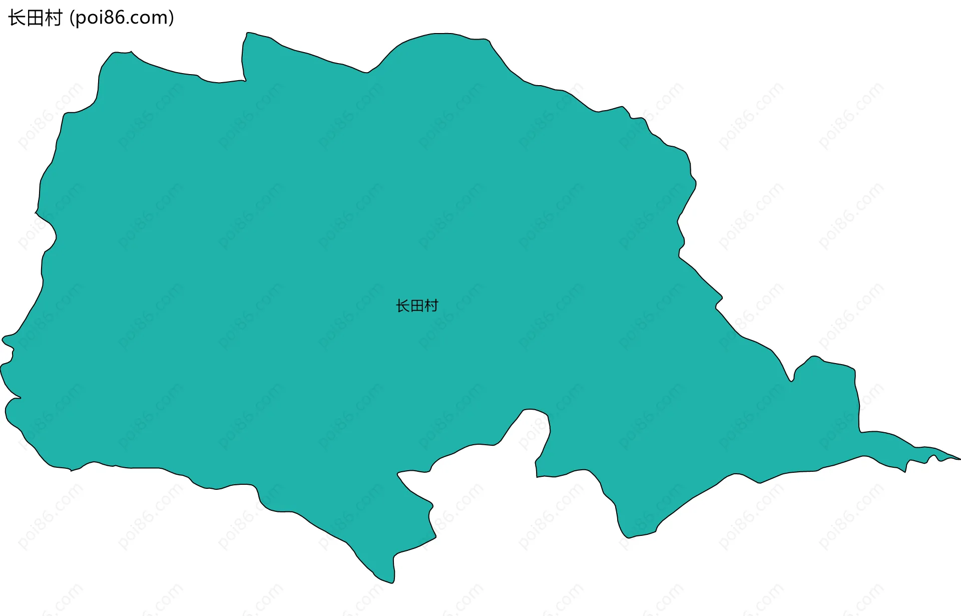 长田村边界地图