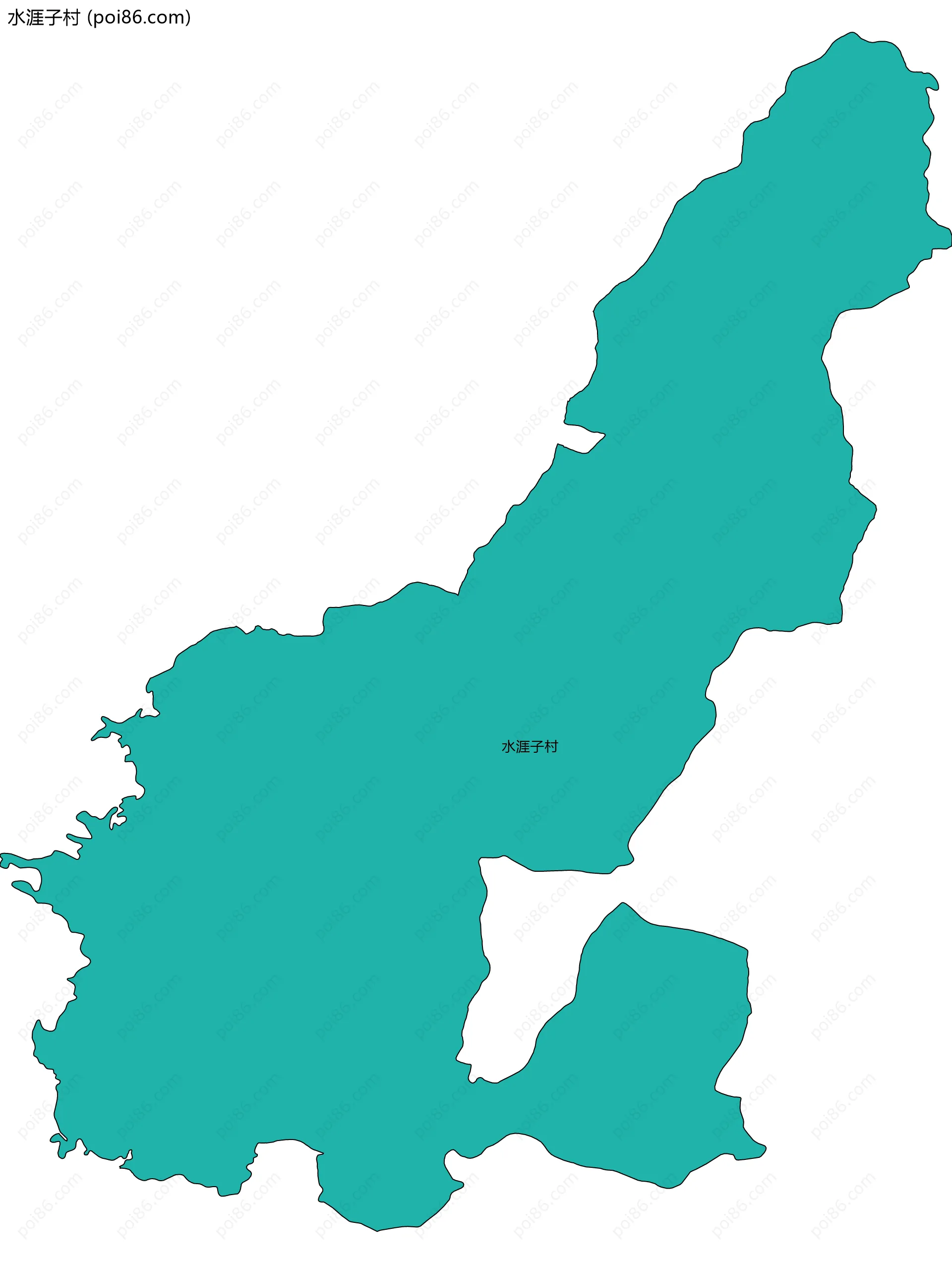 水涯子村边界地图