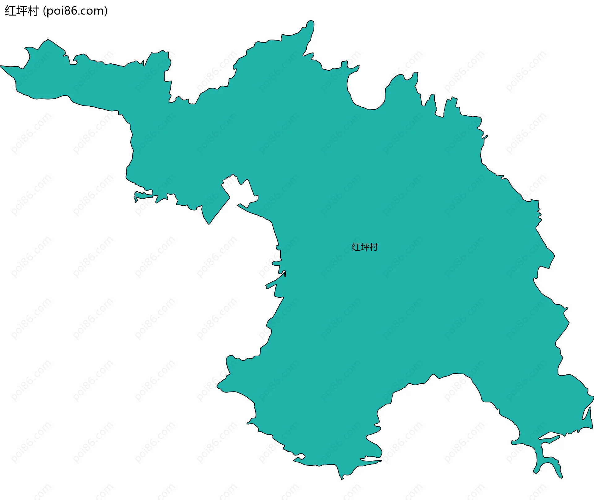 红坪村边界地图