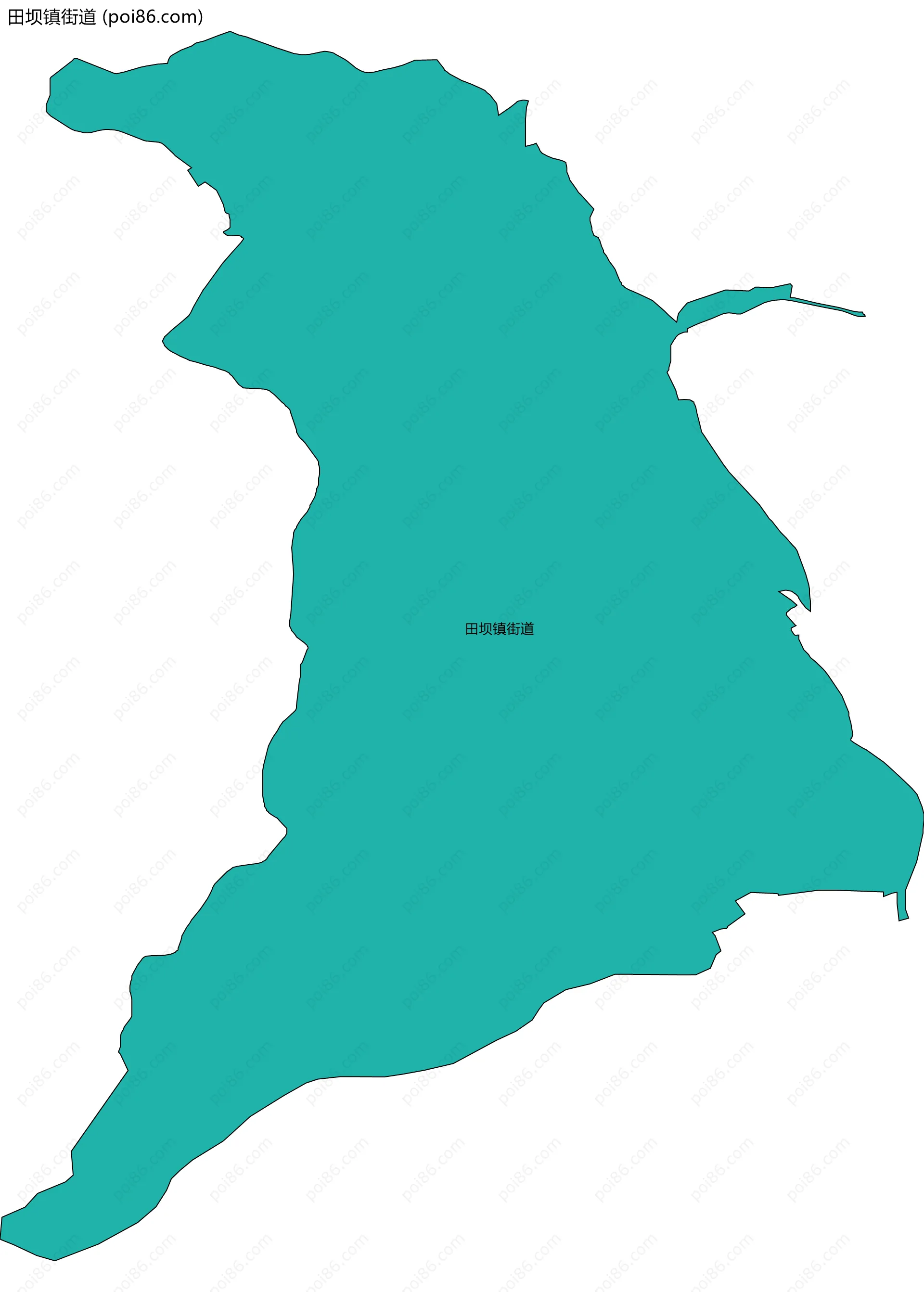 田坝镇街道边界地图