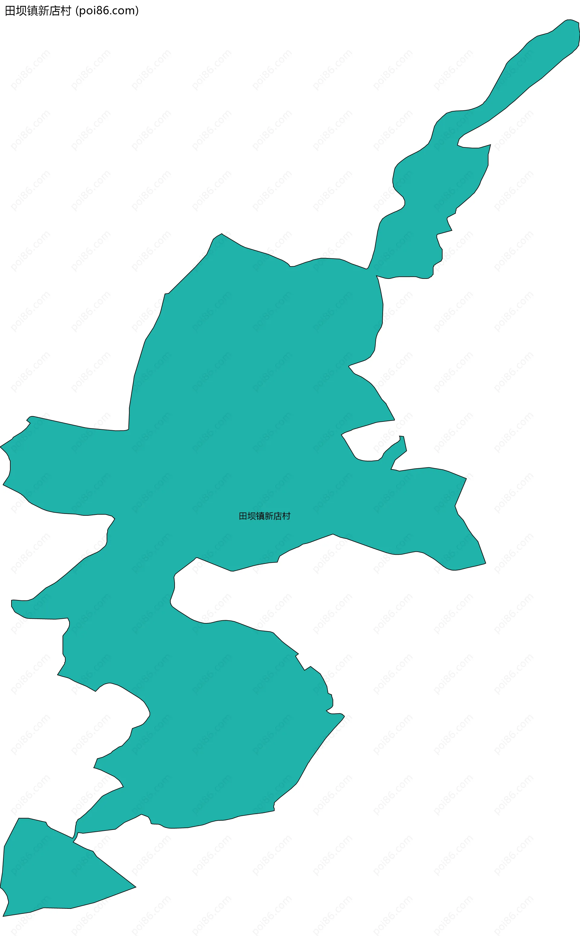 田坝镇新店村边界地图
