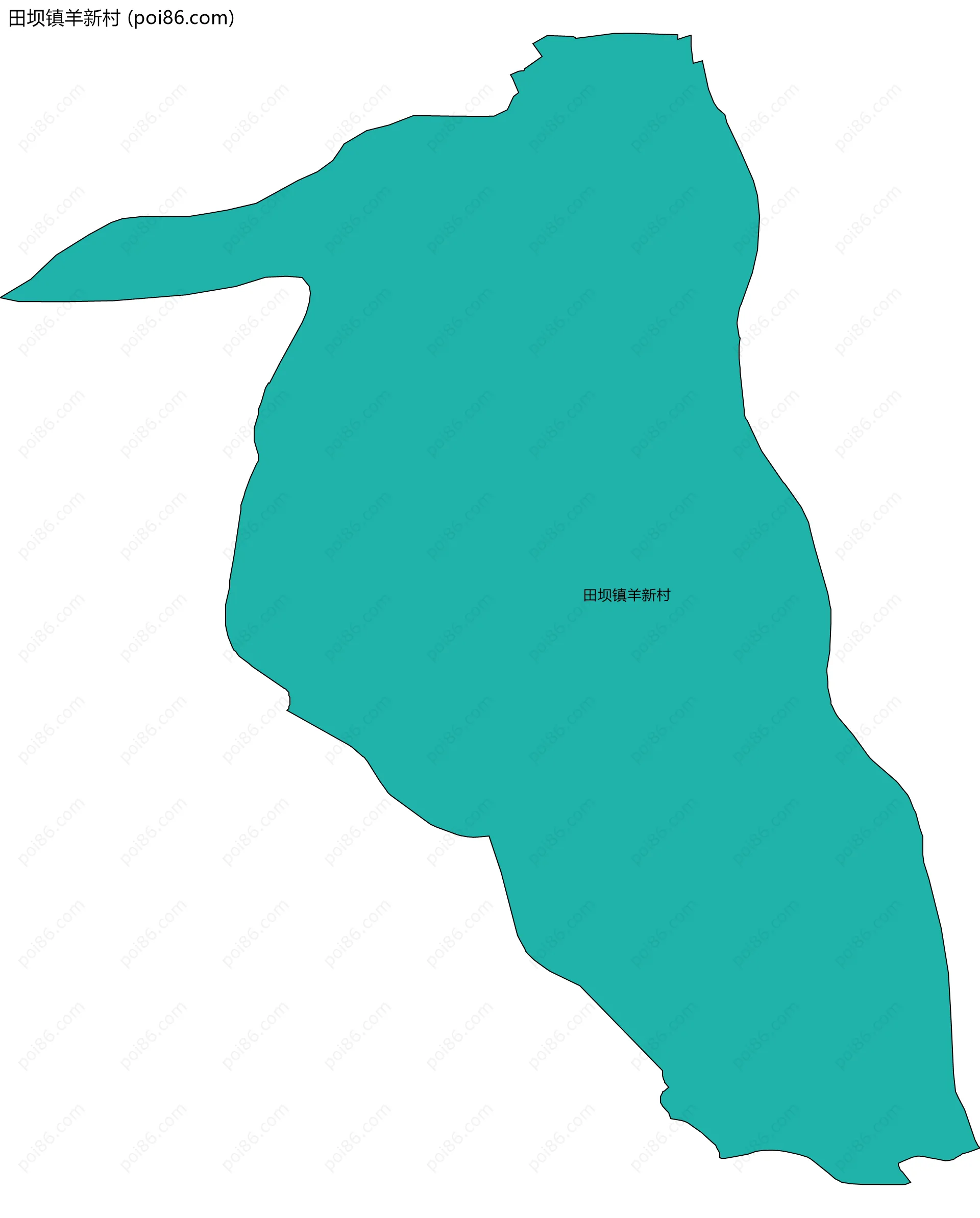 田坝镇羊新村边界地图