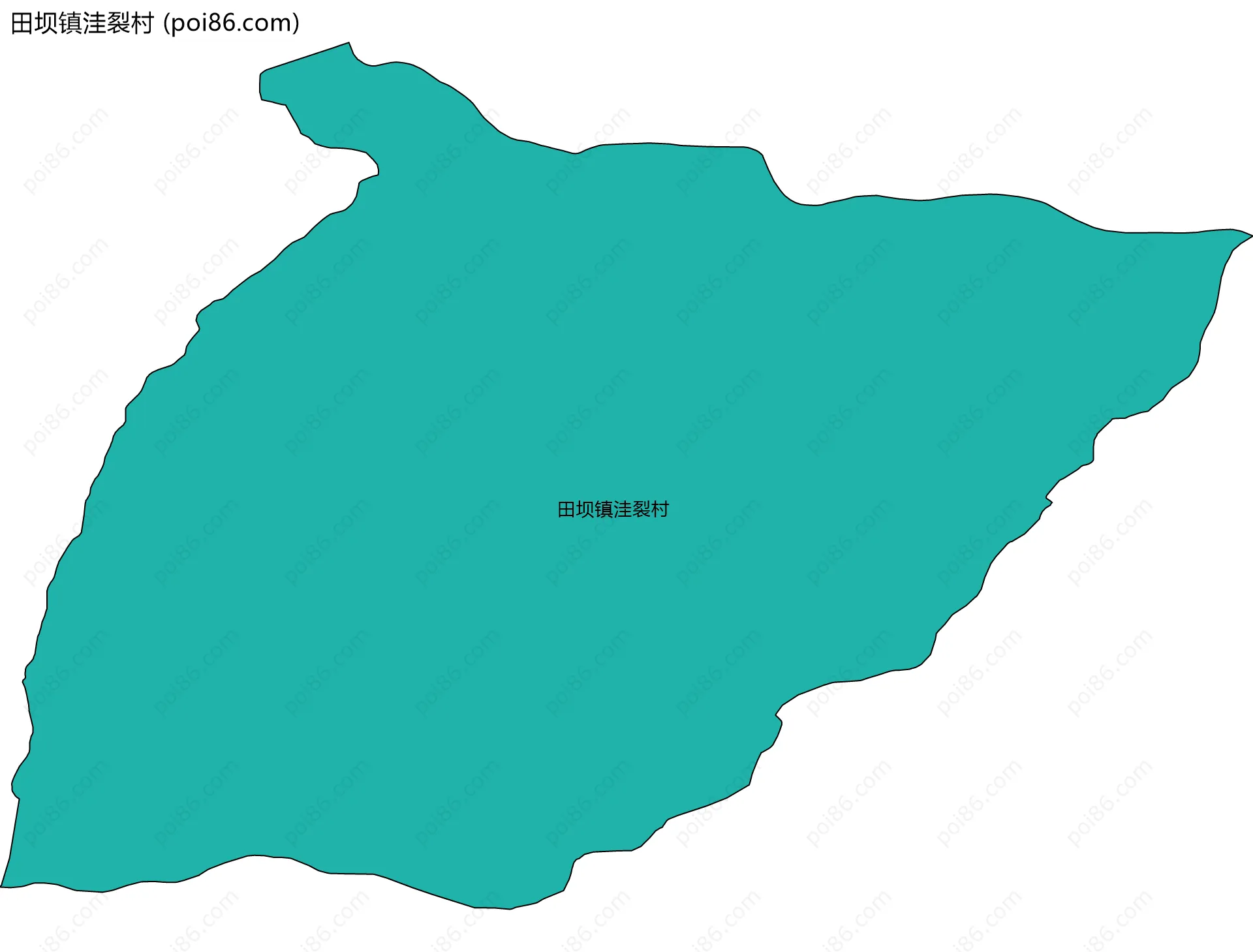 田坝镇洼裂村边界地图