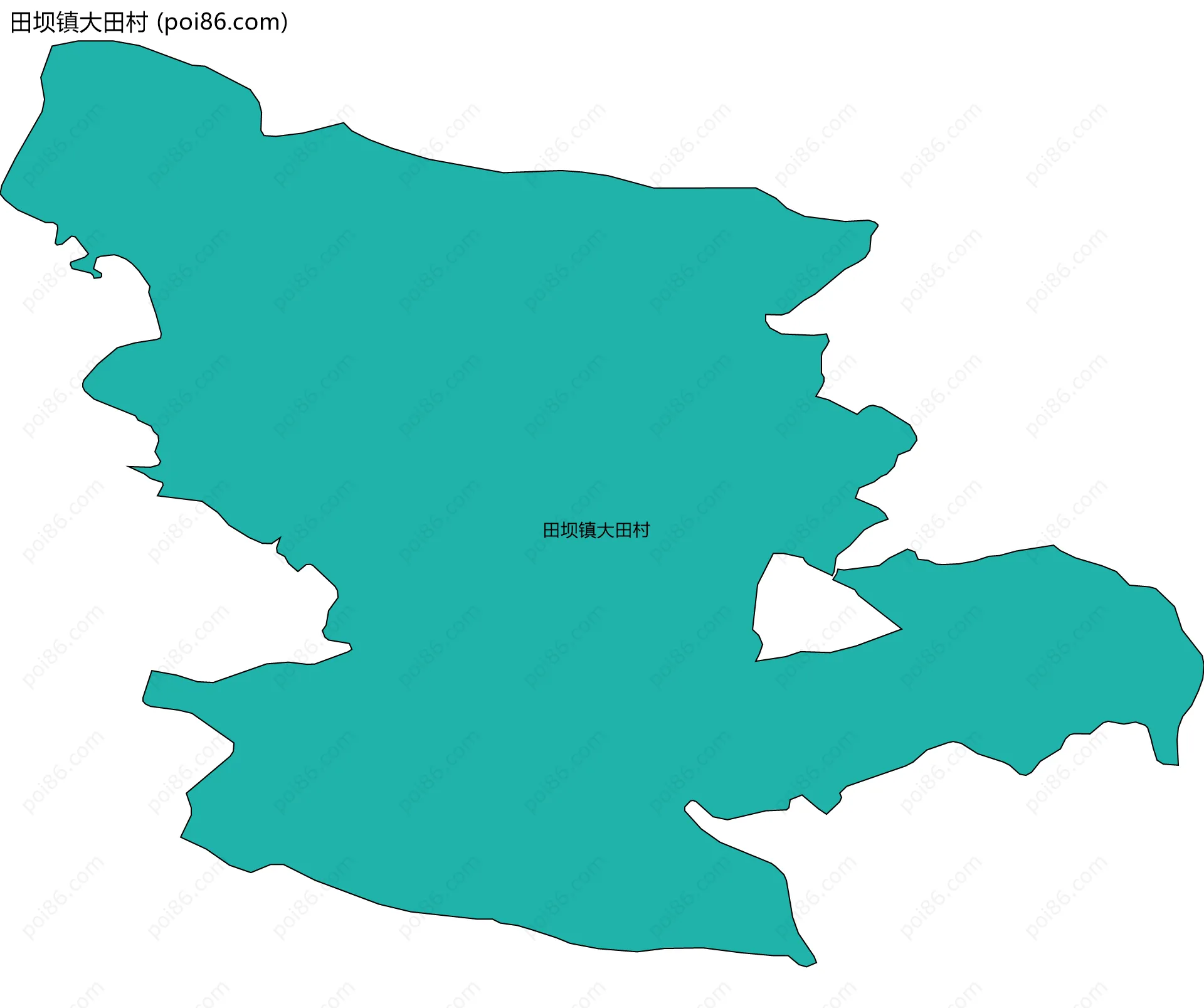 田坝镇大田村边界地图