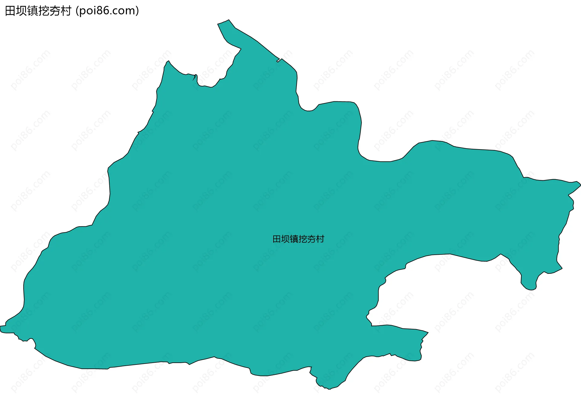 田坝镇挖夯村边界地图