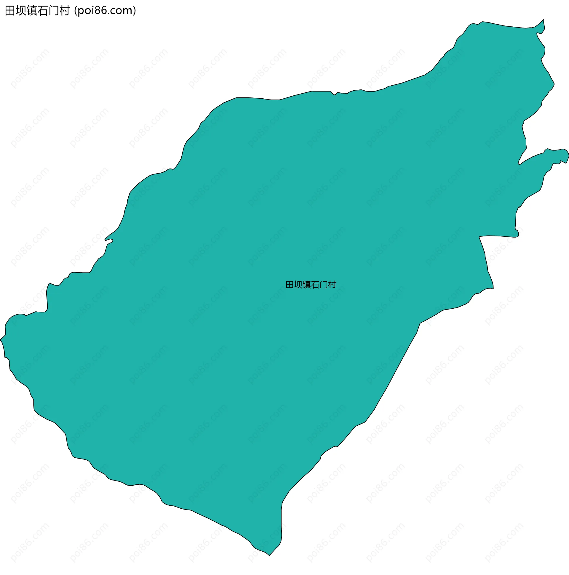 田坝镇石门村边界地图