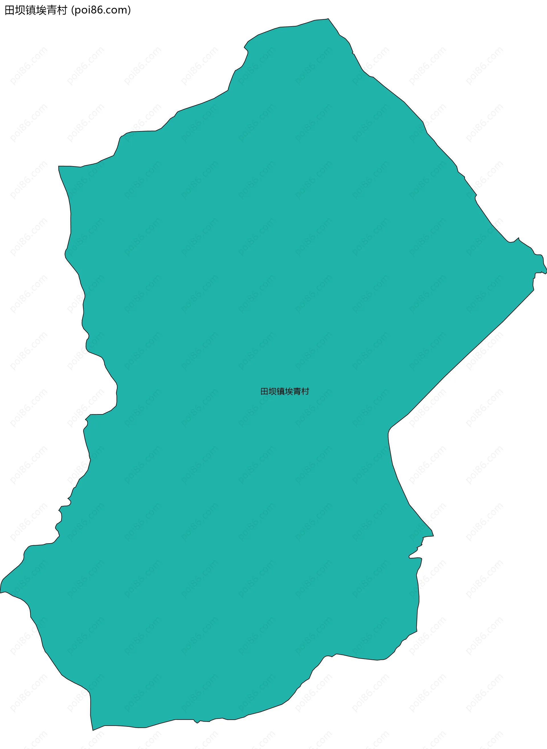 田坝镇埃青村边界地图