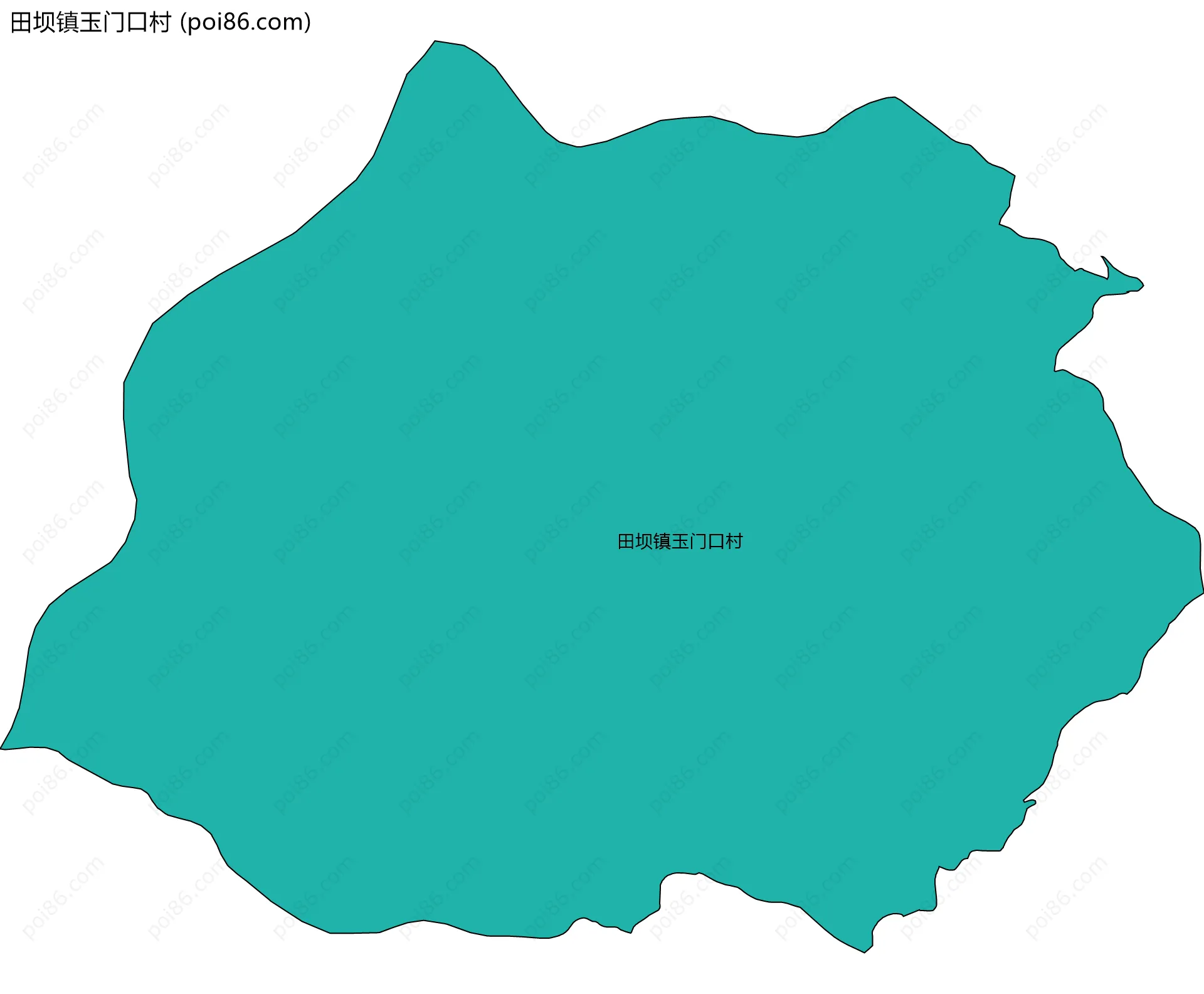 田坝镇玉门口村边界地图