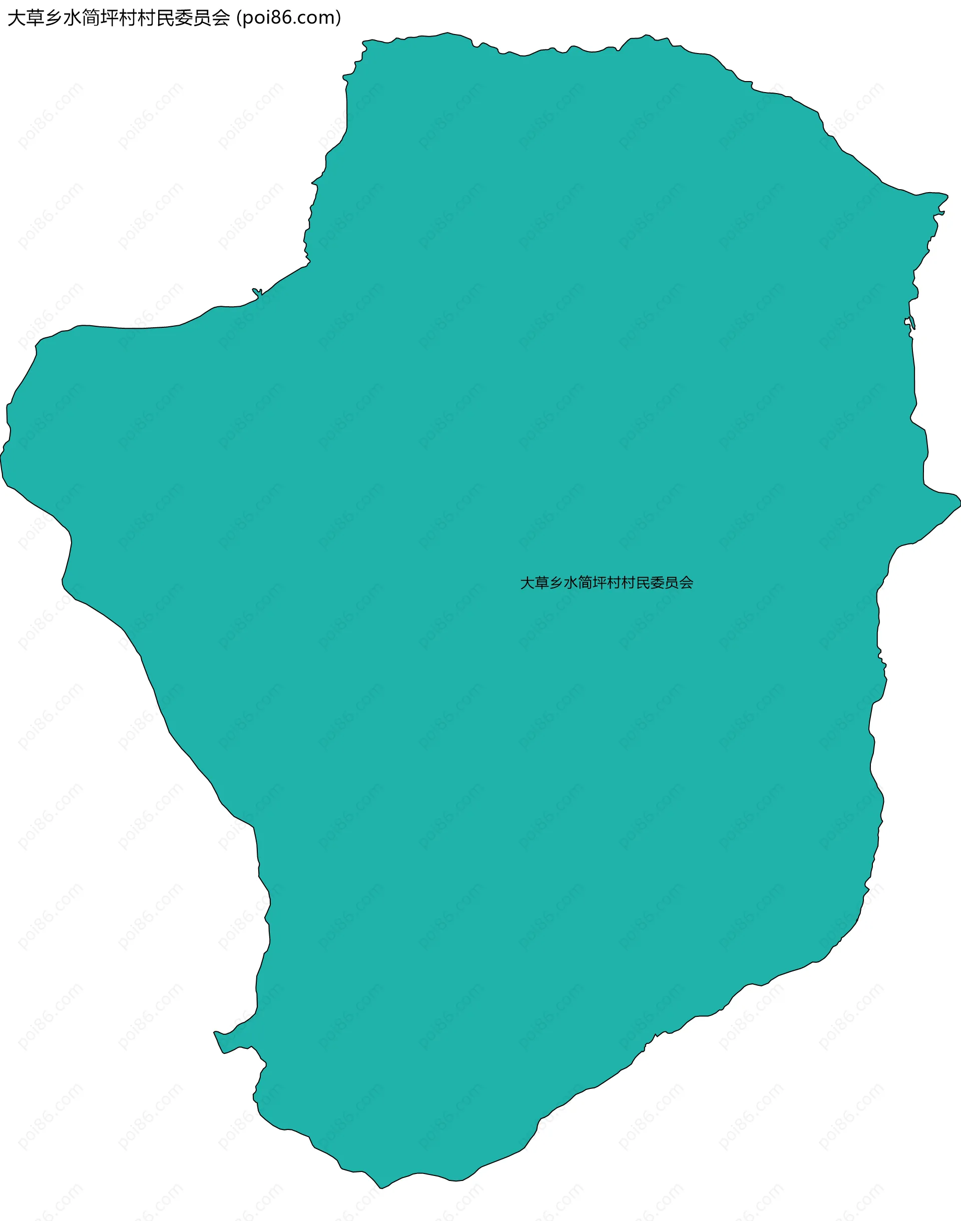 大草乡水简坪村村民委员会边界地图