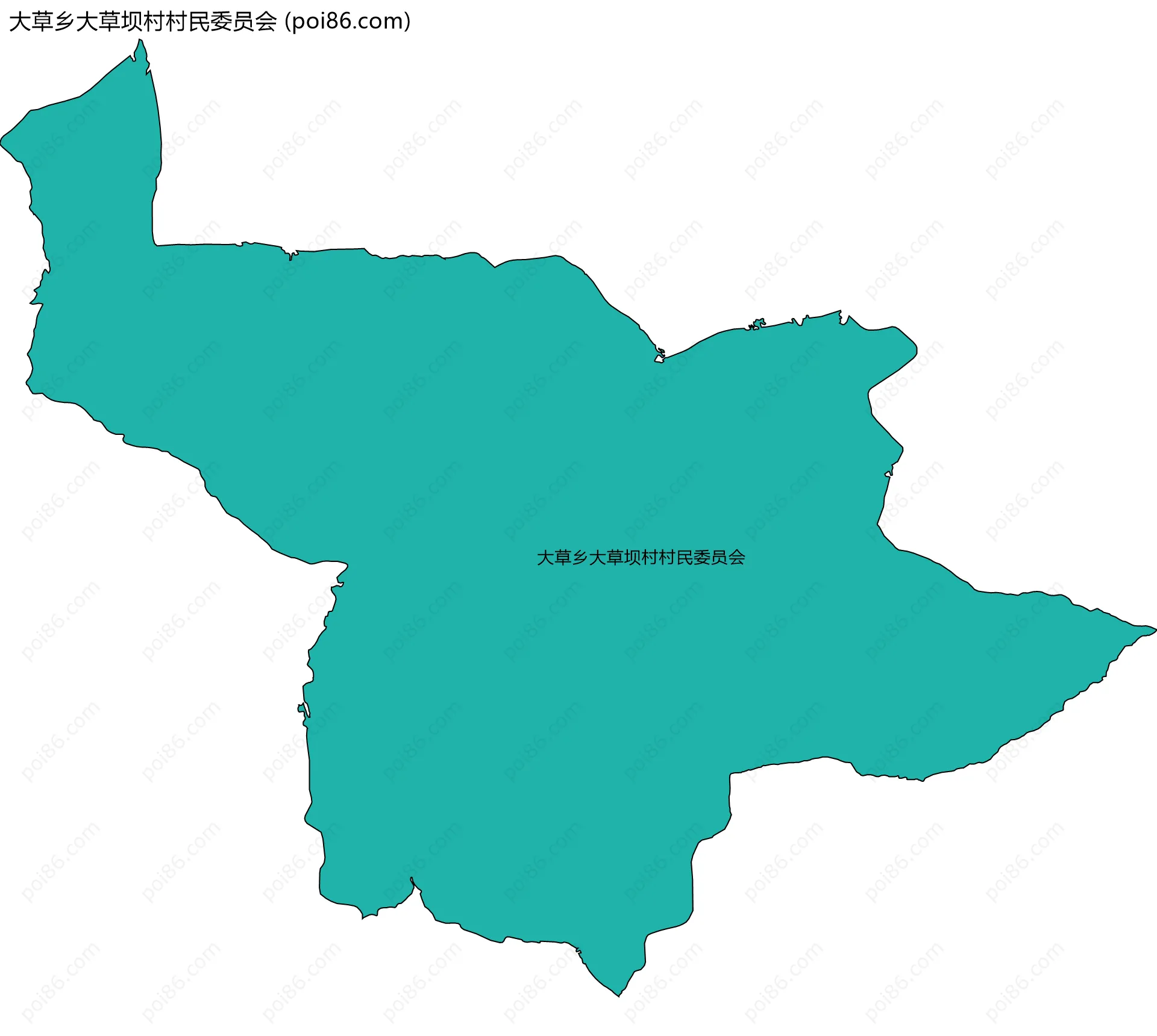 大草乡大草坝村村民委员会边界地图